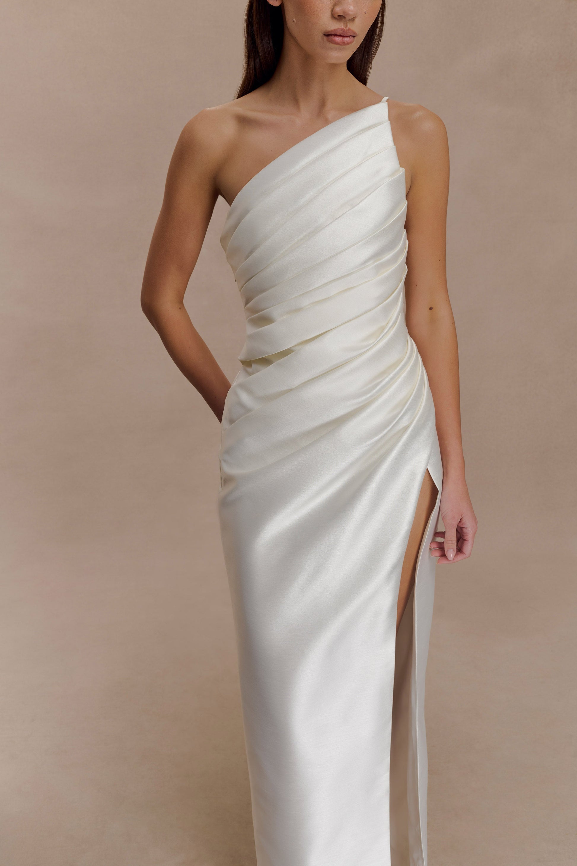 Francine One Shoulder Maxi Dress - Ivory #6
