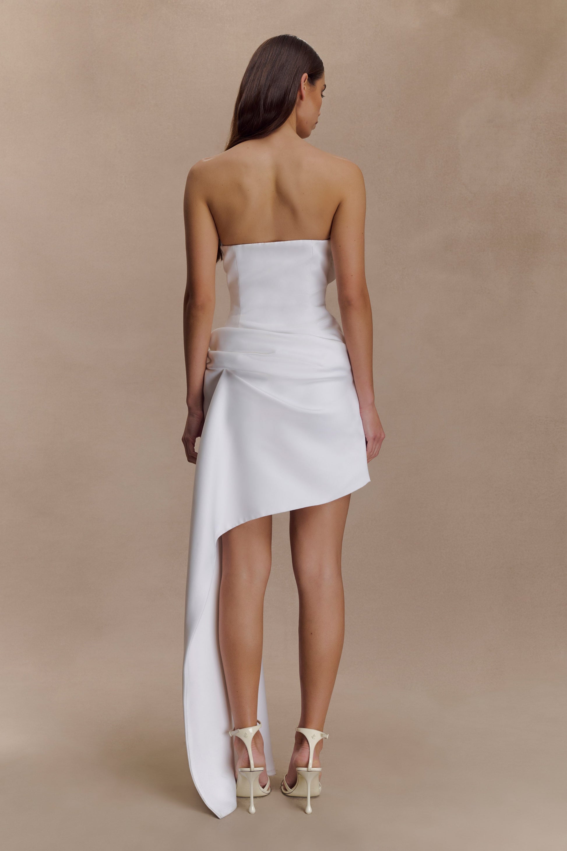 Evianna Strapless Gathered Mini Dress - White #4