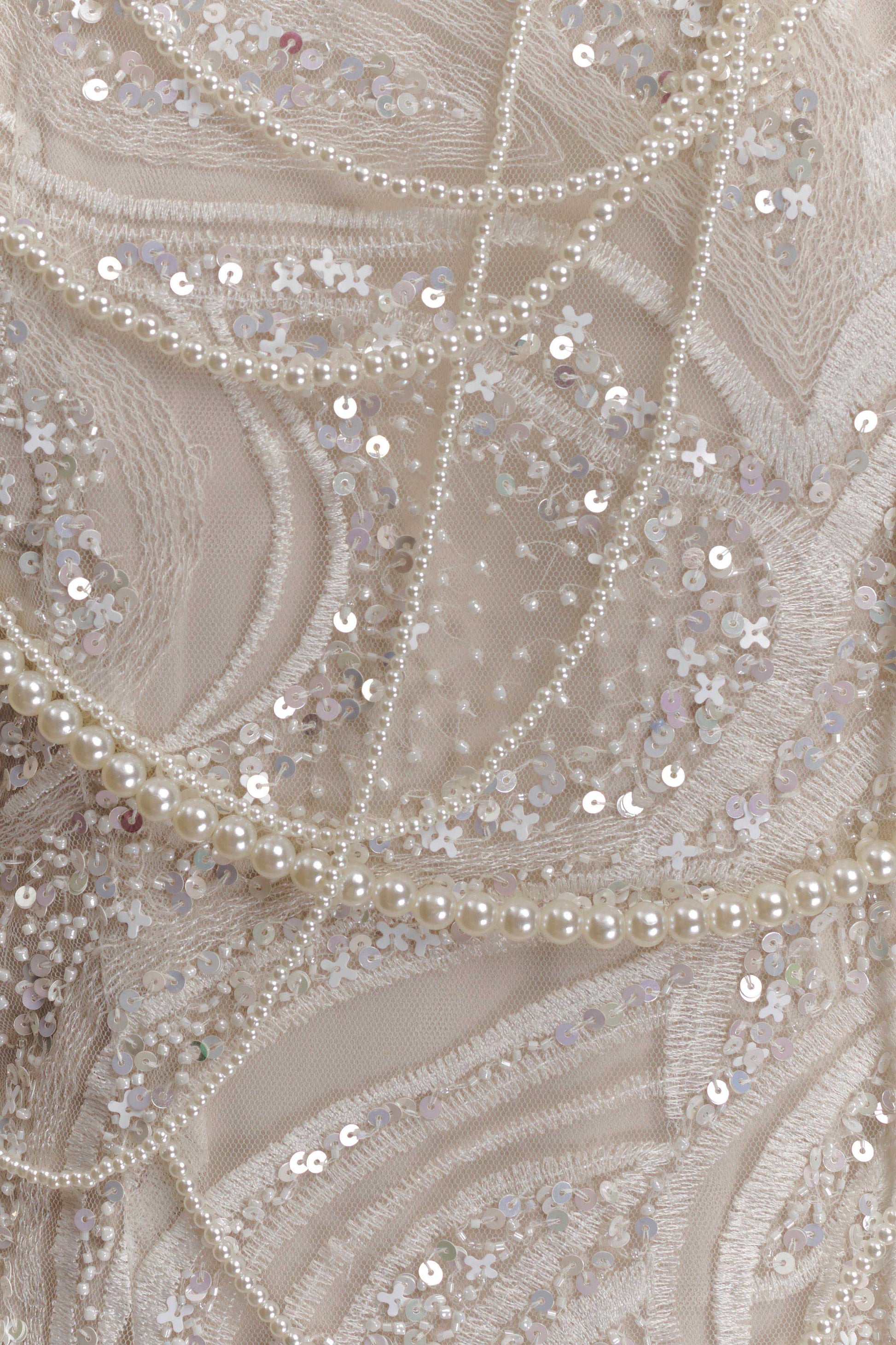 Adora Pearl Halter Mini Dress - White #8