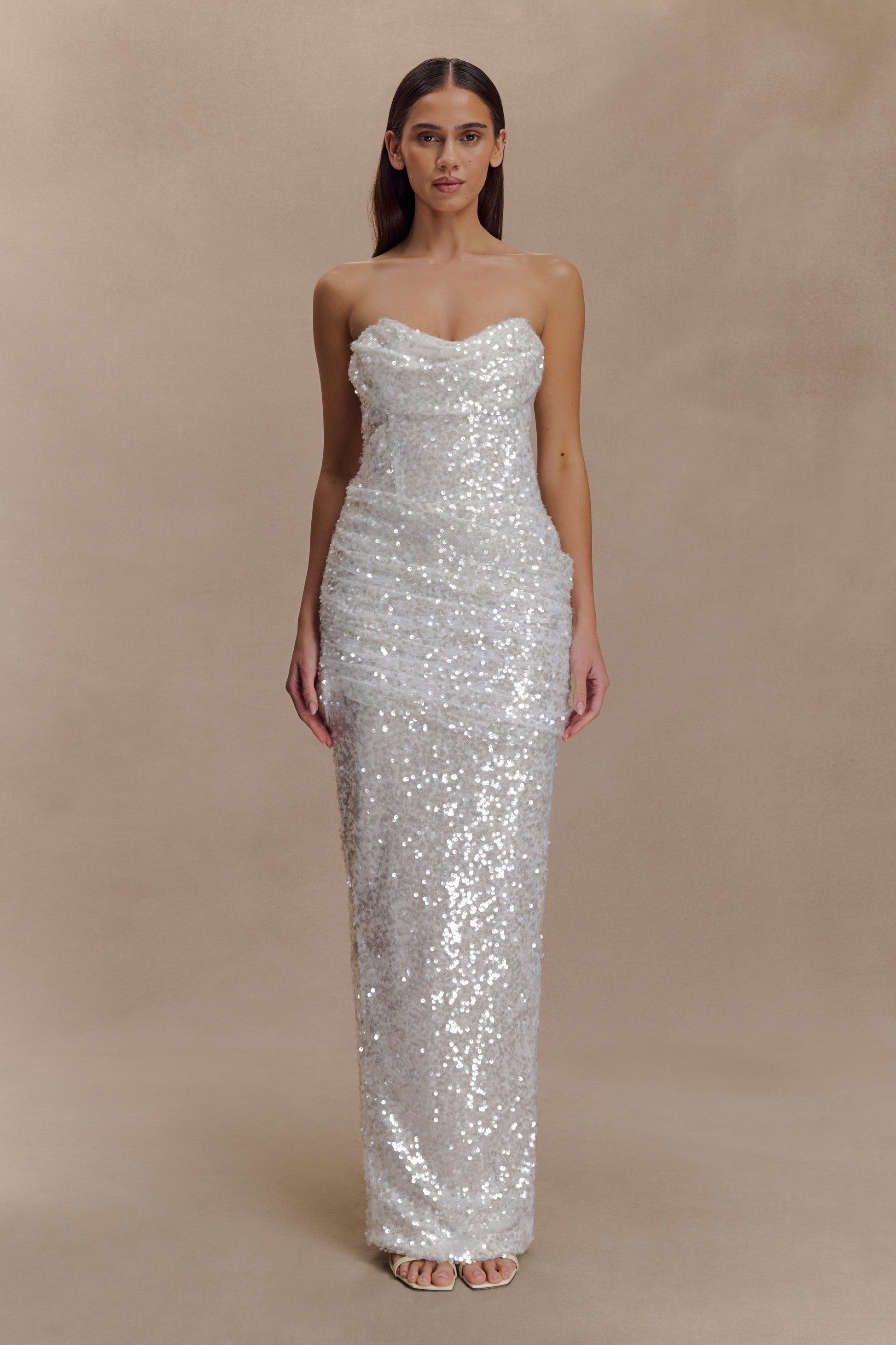 Nala Strapless Sequin Maxi Dress - Ivory #4