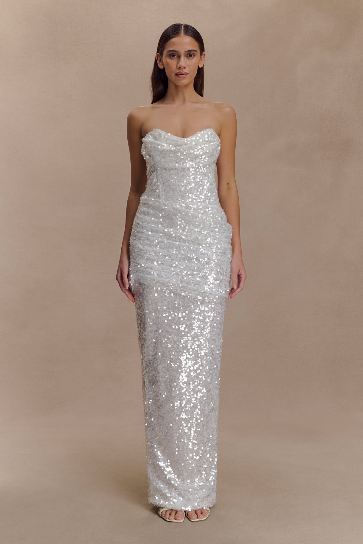 Nala Strapless Sequin Maxi Dress - Ivory #4