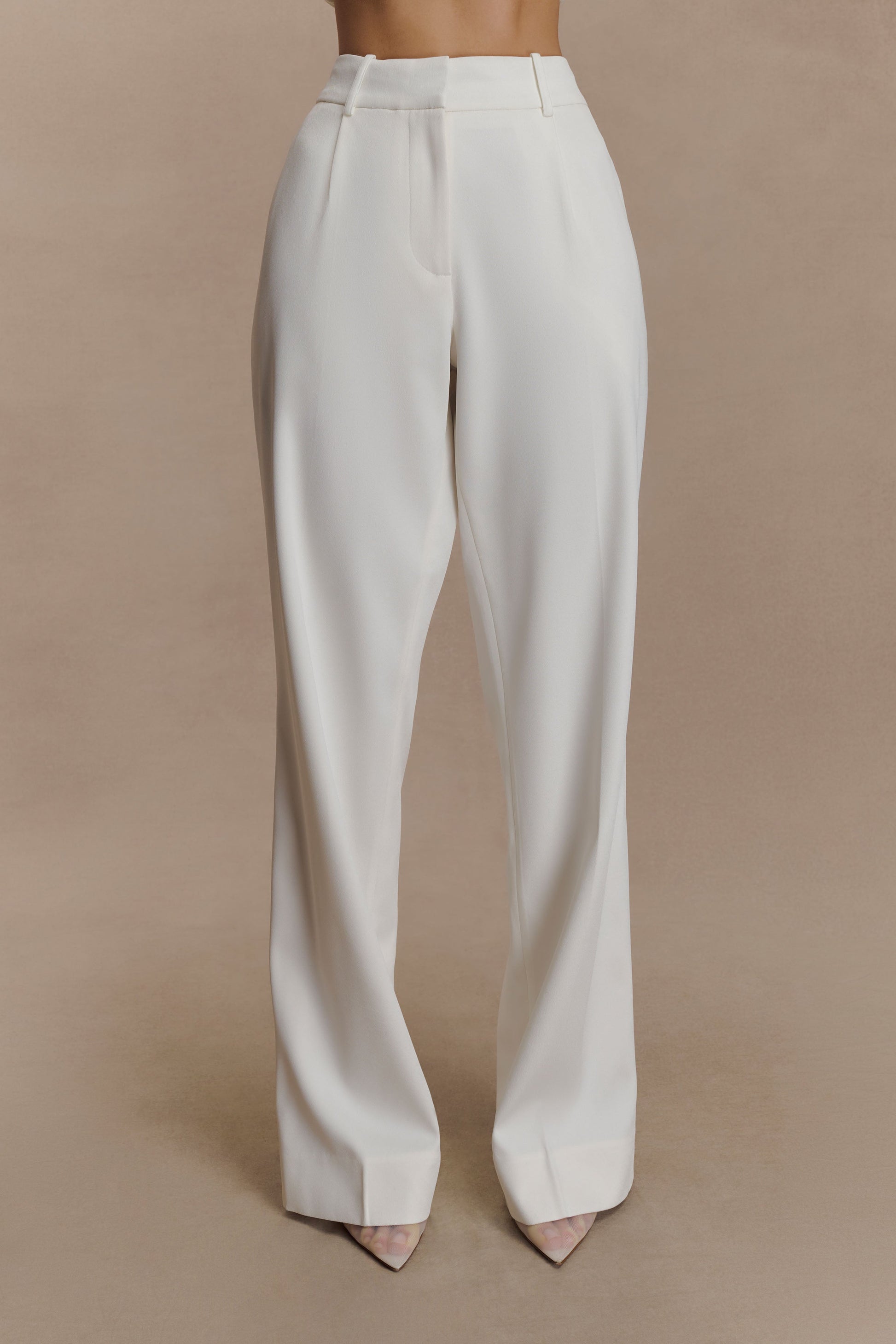 Fatima Satin Straight Leg Pant - White #5