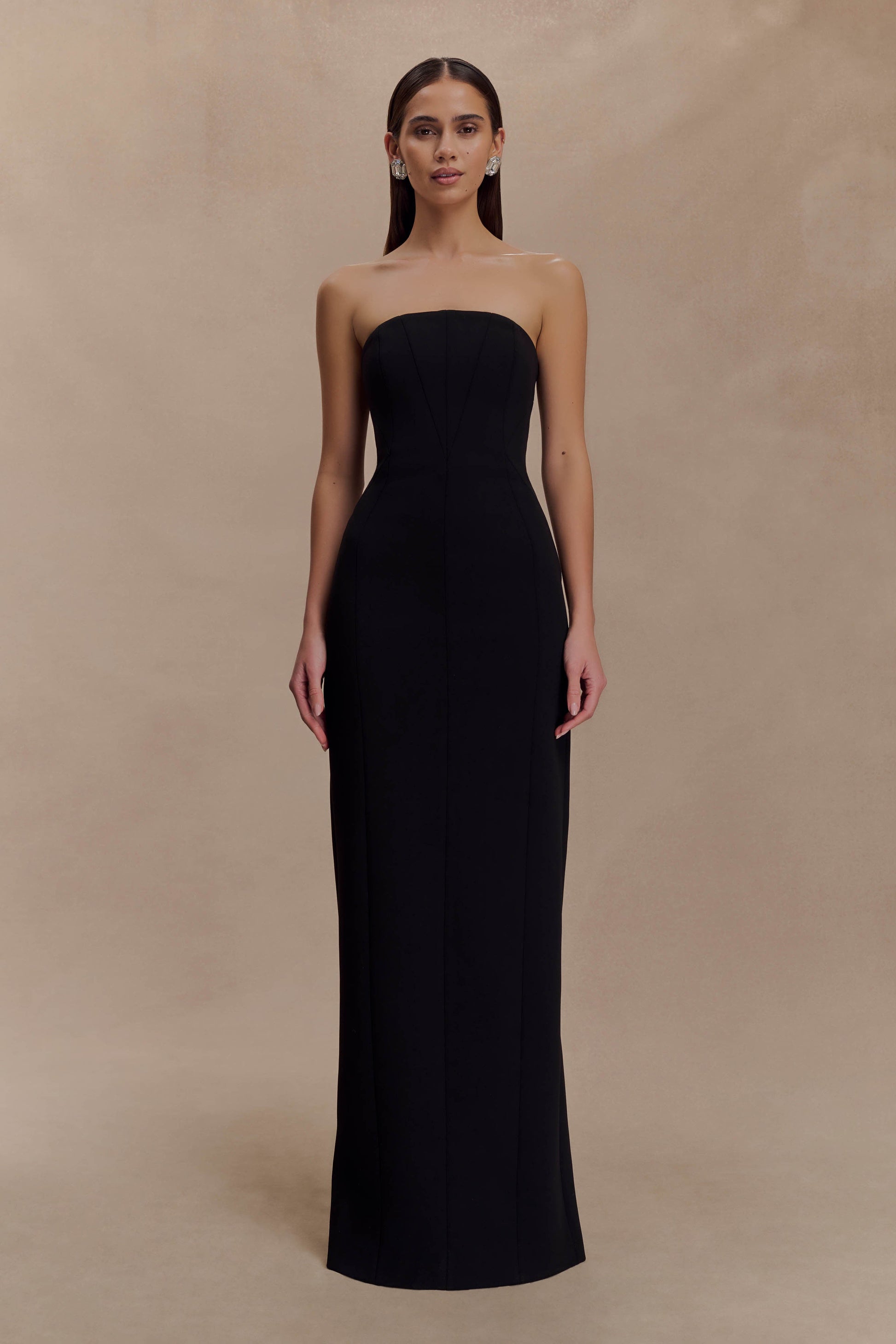Kalila Strapless Crepe Maxi Dress - Black #7