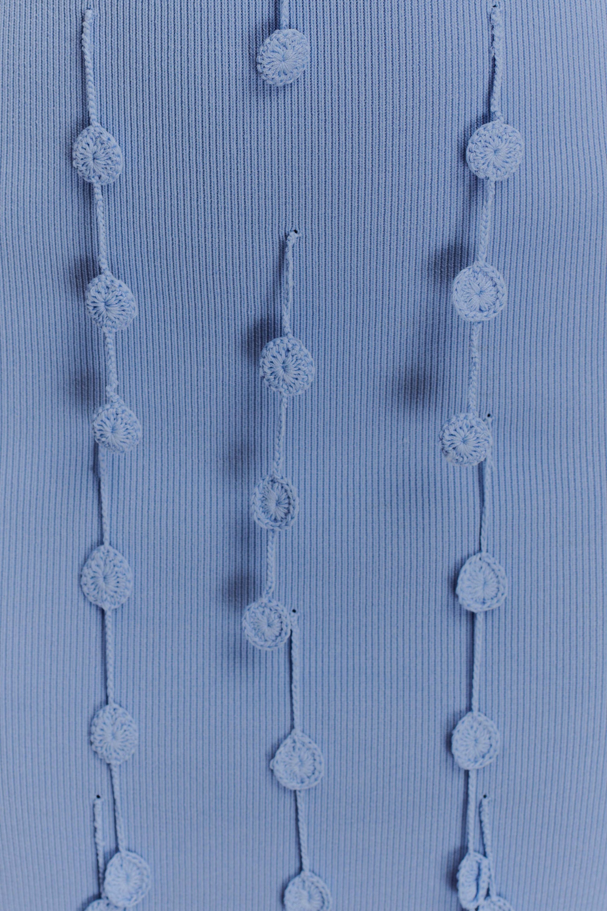 Tove Hand Knit Flower Mini Dress - Blue #4