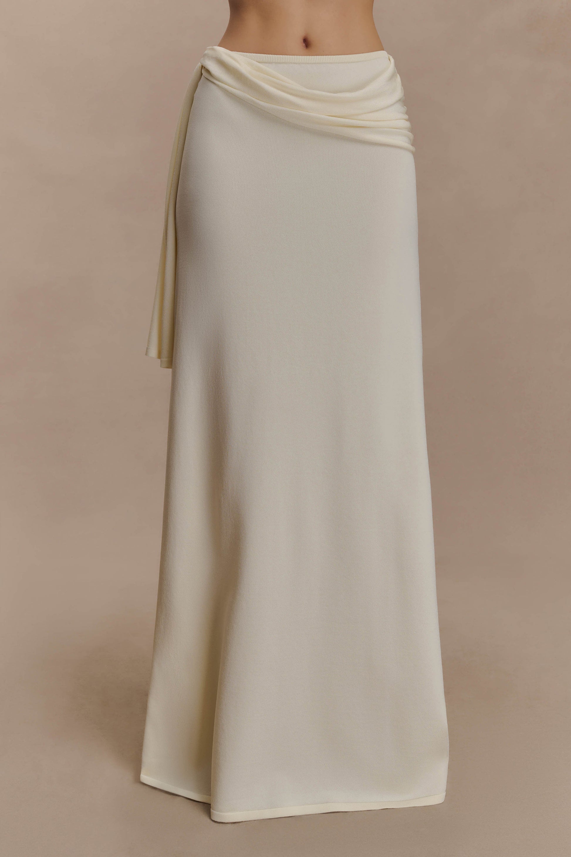 Bowie Low Rise Knit Maxi Skirt - Ivory #3