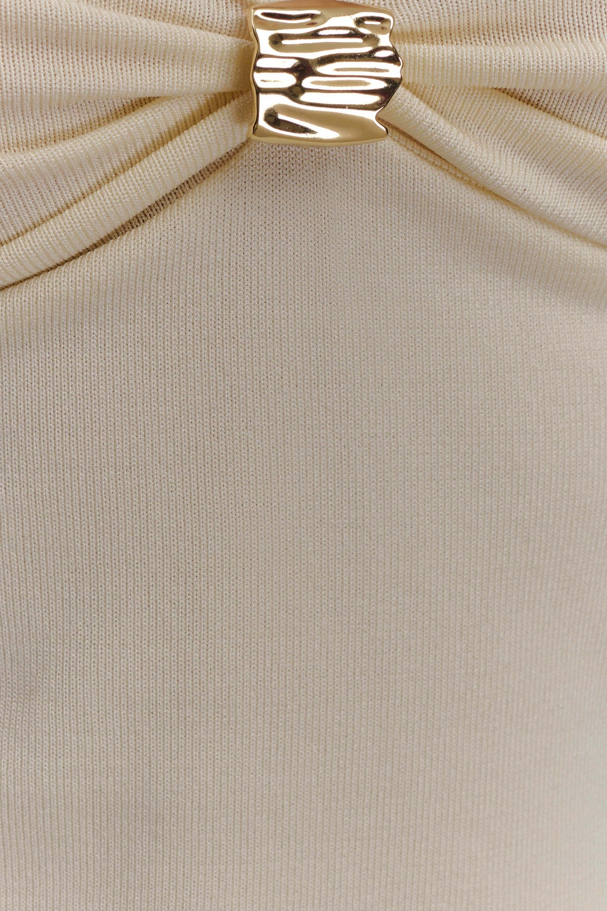 Miraby Front Ruched Knit Long Sleeve Top - Ivory #6