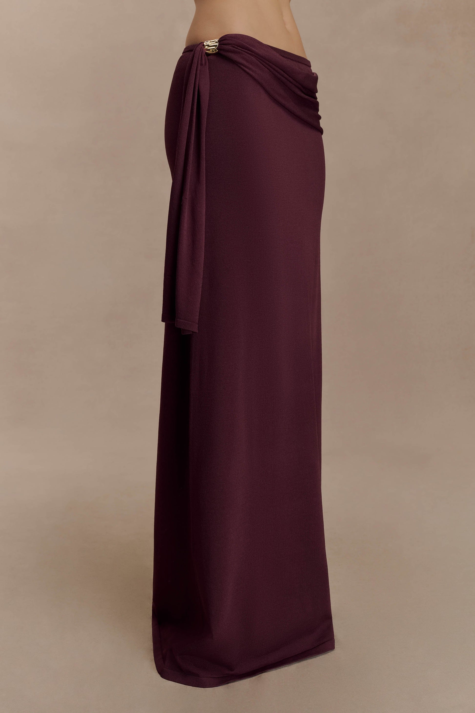 Bowie Low Rise Knit Maxi Skirt - Dark Chocolate #4