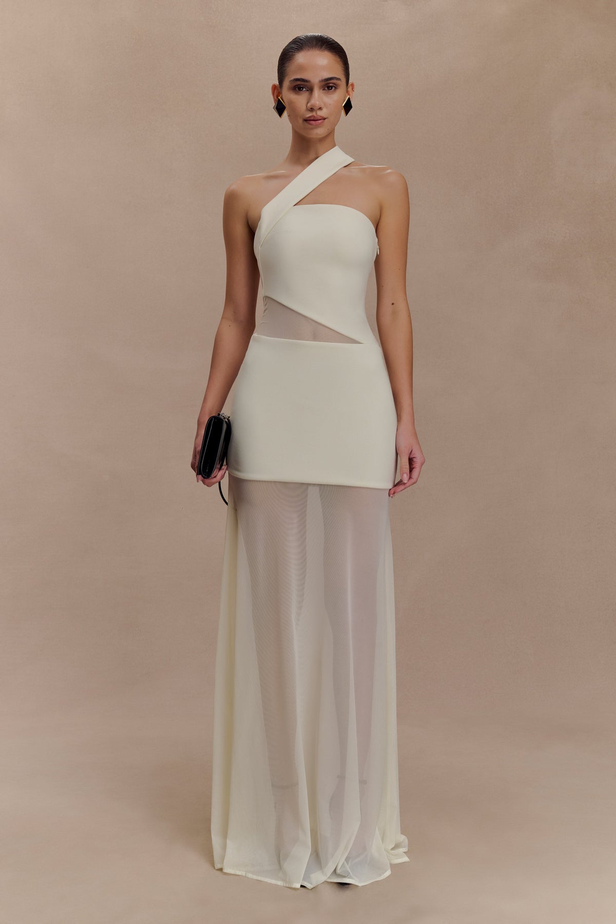 Vashti Cut Out Mesh Maxi Dress - Ivory #4