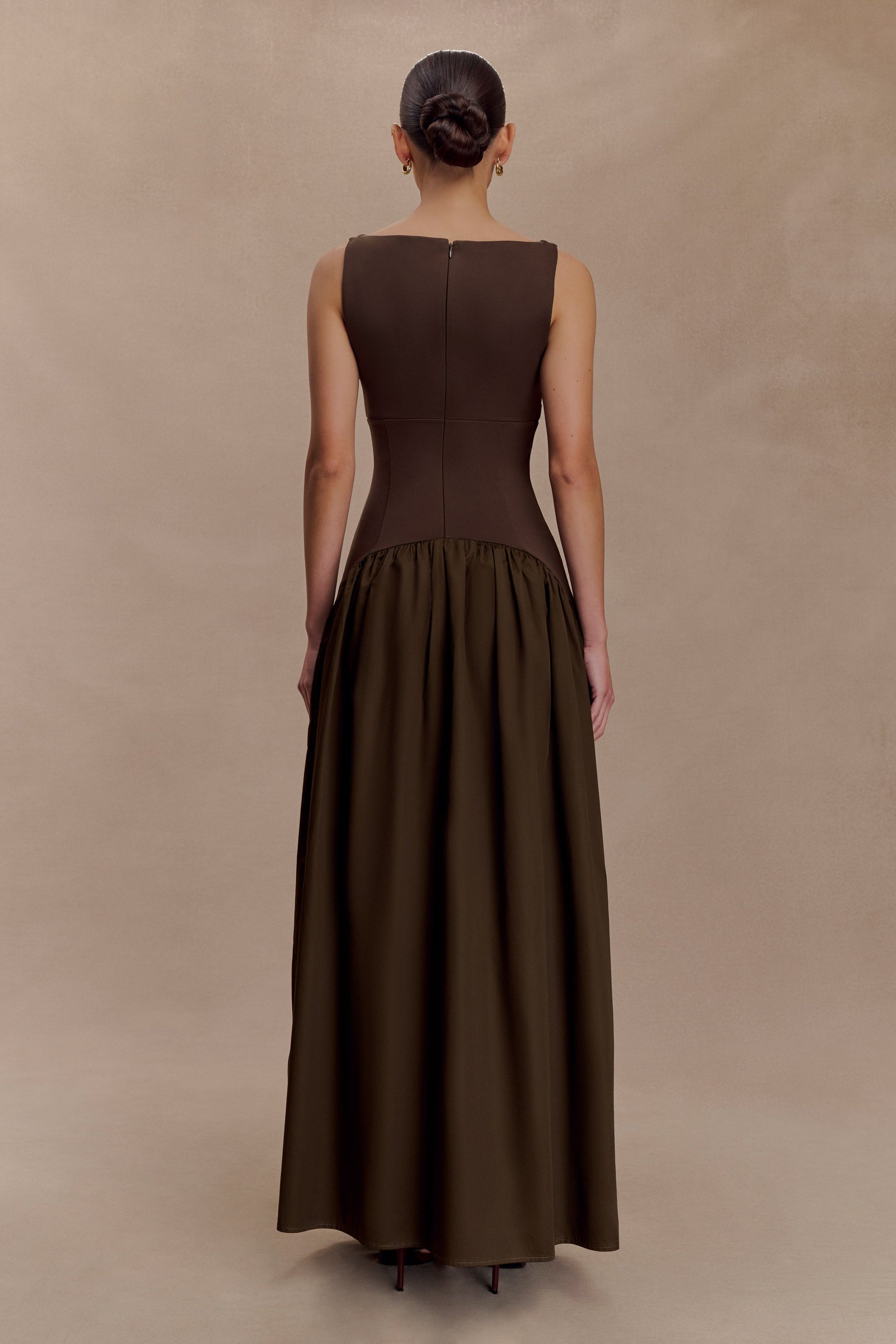 Acacia Contrast Sleeveless Maxi Dress - Chocolate #3