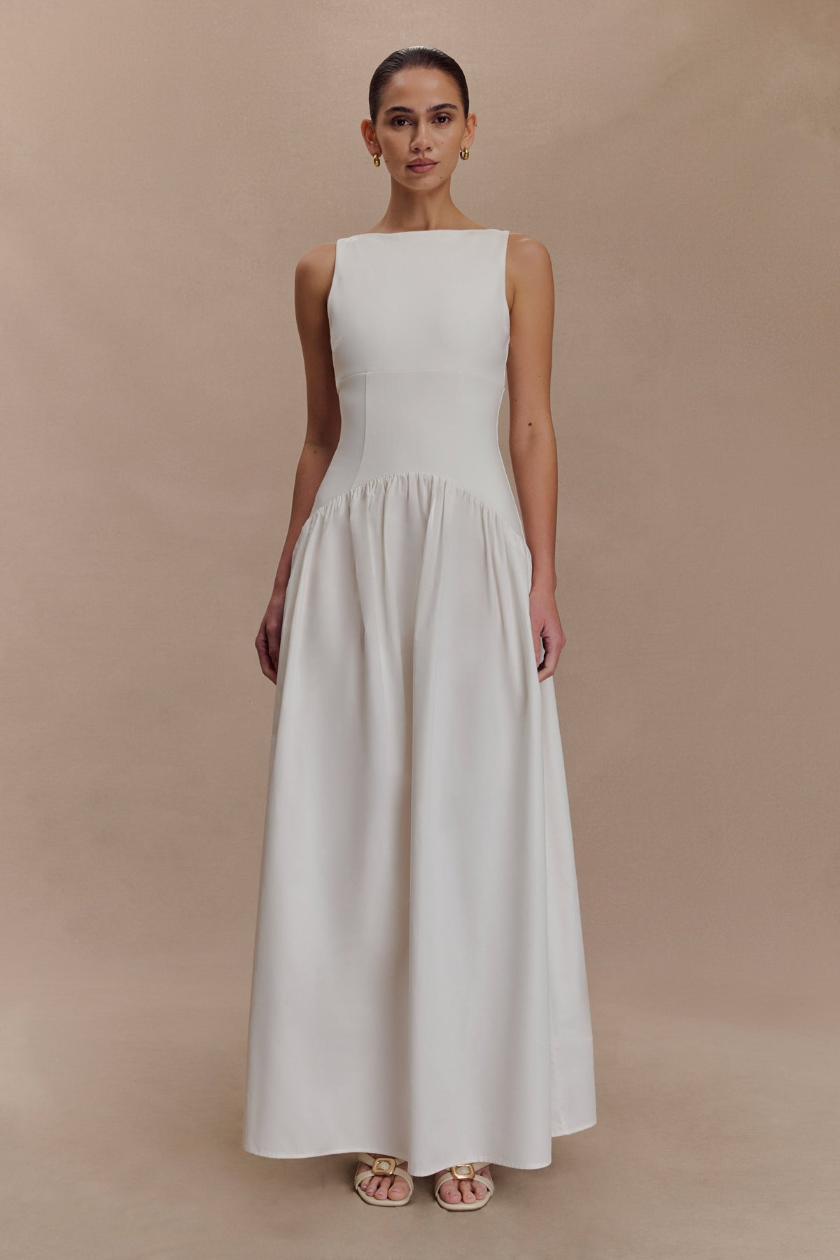 Acacia Contrast Sleeveless Maxi Dress - White #5