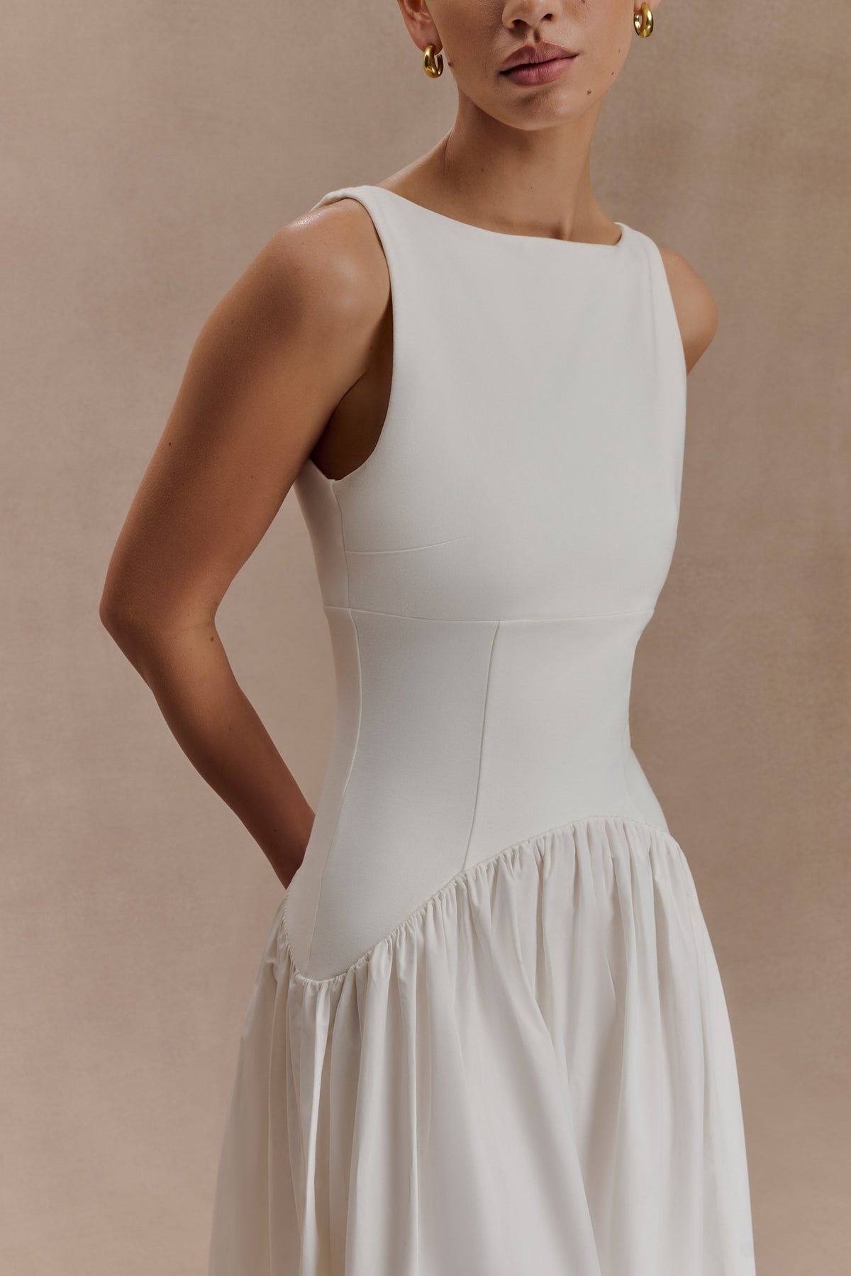 Acacia Contrast Sleeveless Maxi Dress - White #3