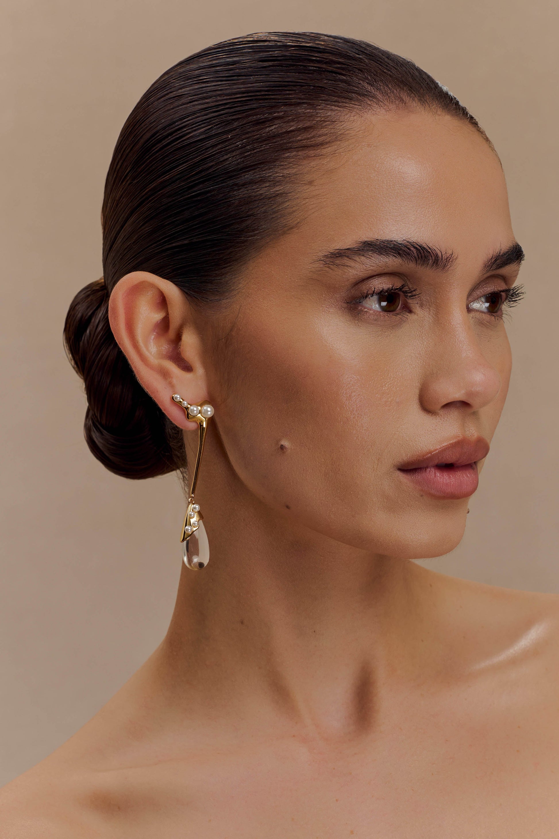 Adelaide Pearl Drop Earrings - Gold #2