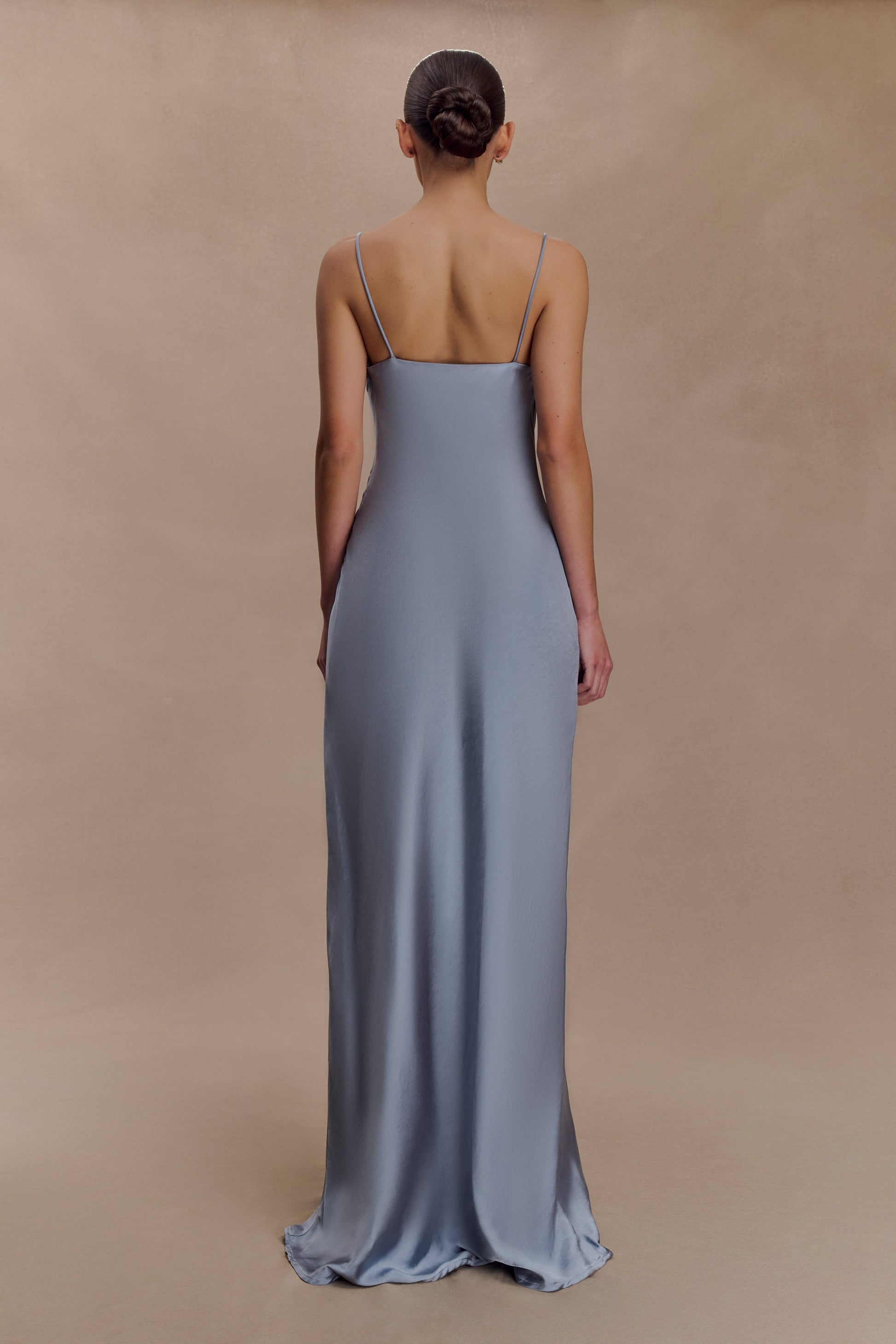 Isadora Lace & Satin Maxi Dress - Frosted Blue #2
