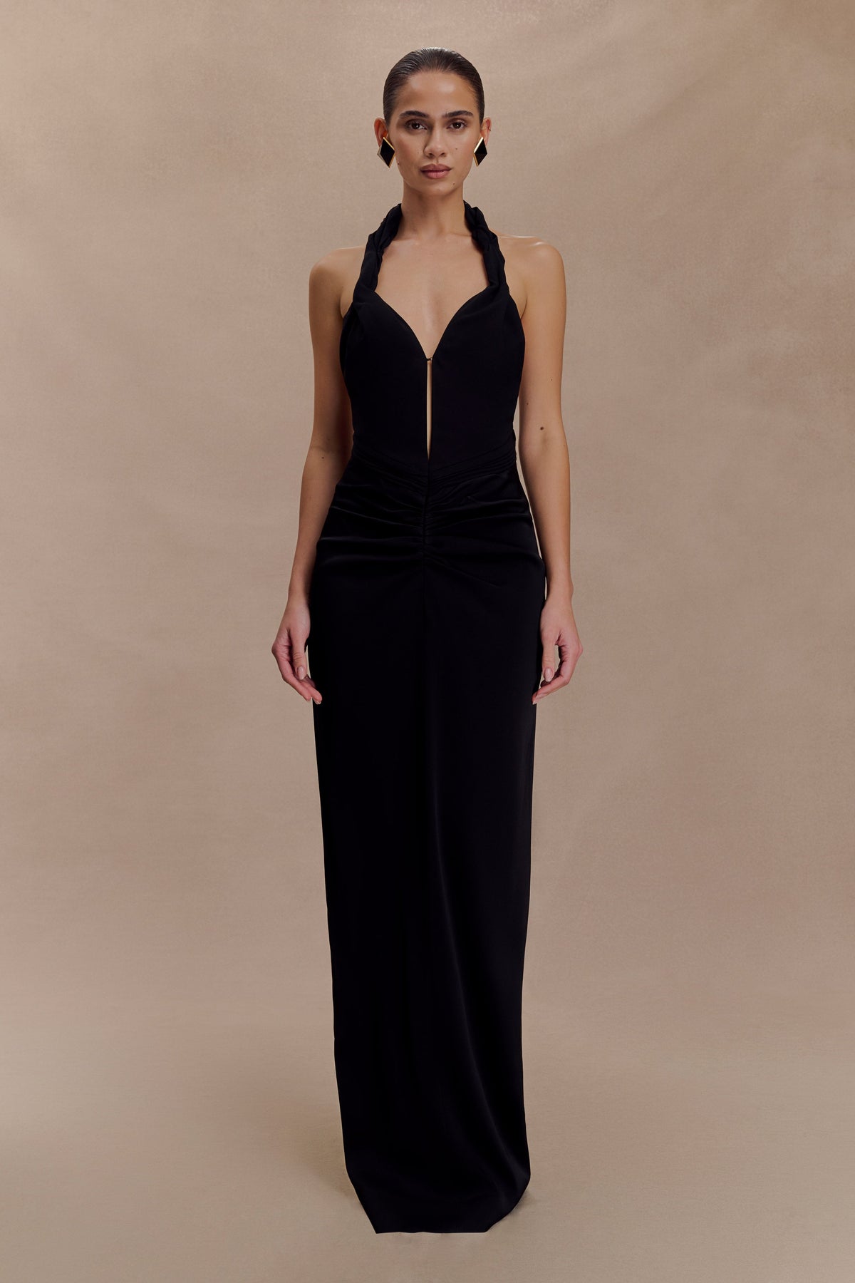 Vivianne Low Neck Maxi Dress - Black #5