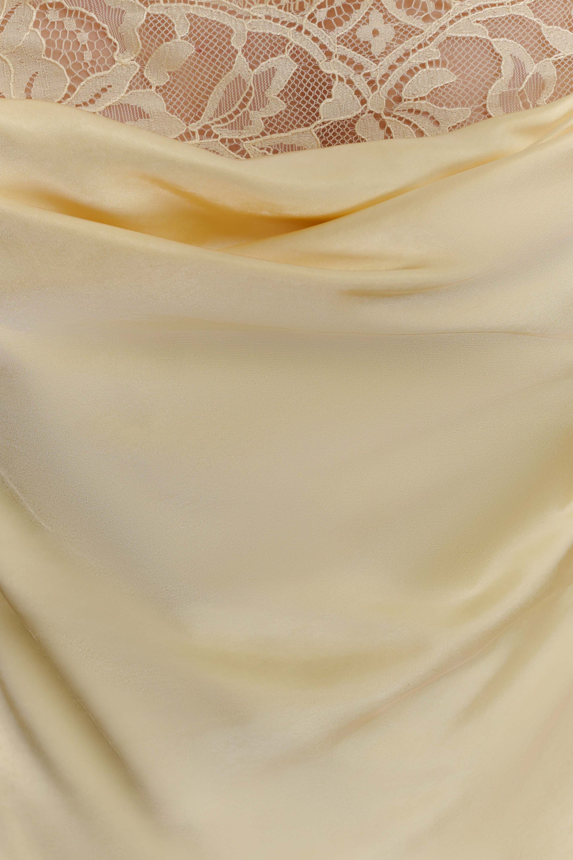 Isadora Lace & Satin Maxi Dress - Lemon #5