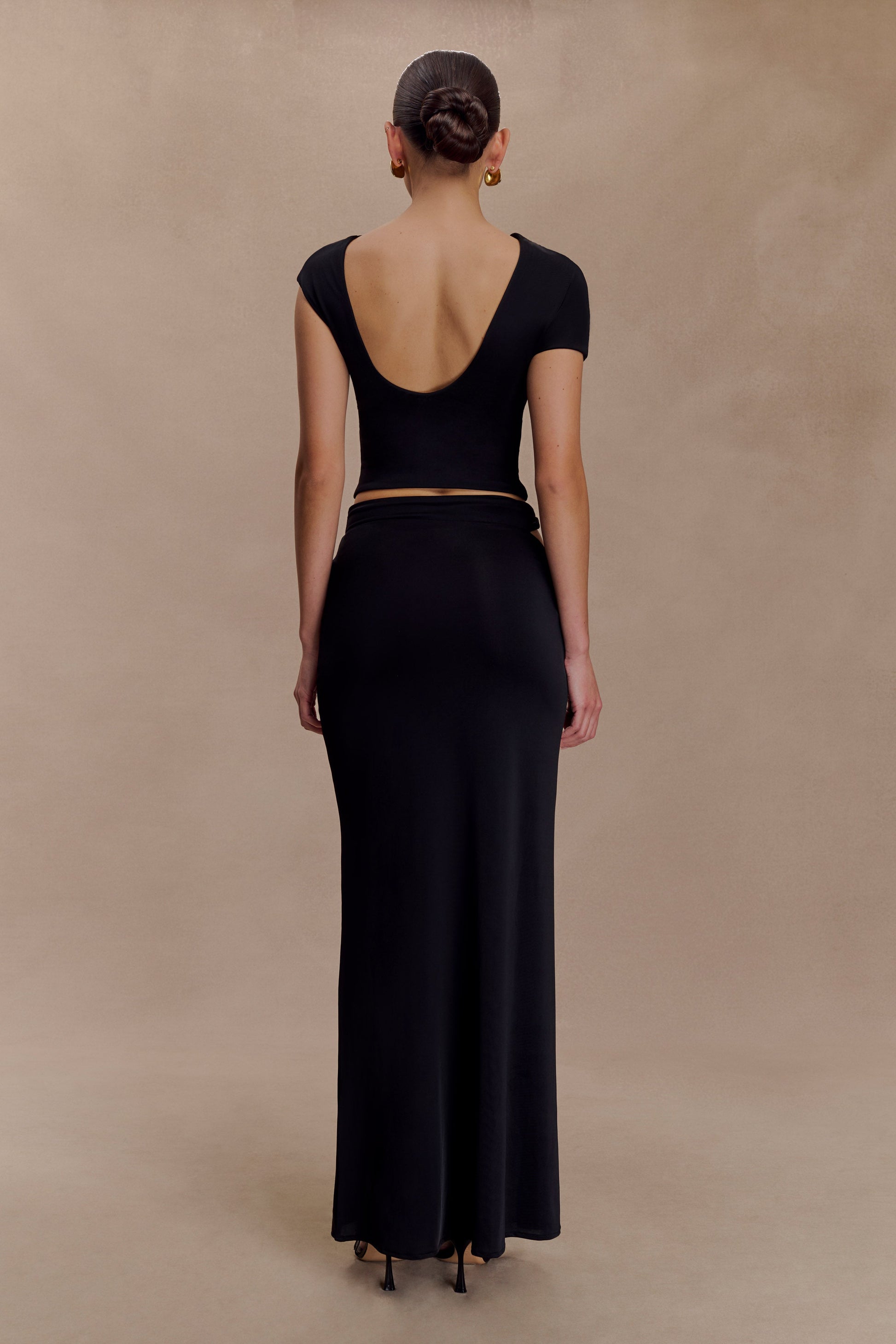 Haven Slinky Twist Midi Skirt - Black #2