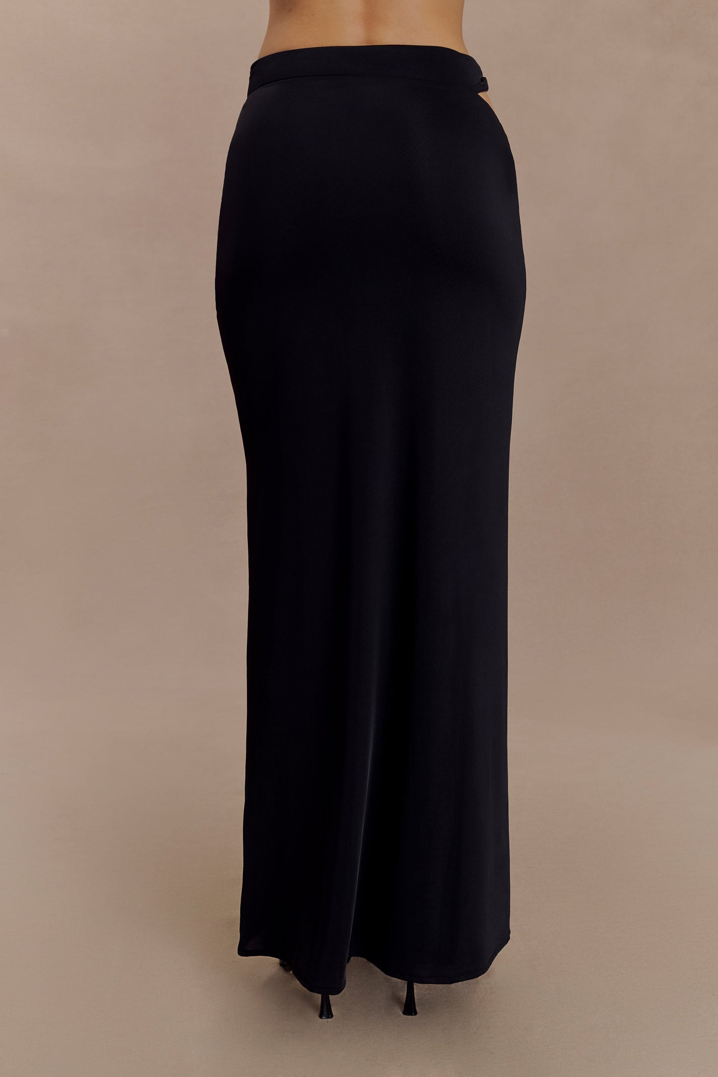 Haven Slinky Twist Midi Skirt - Black