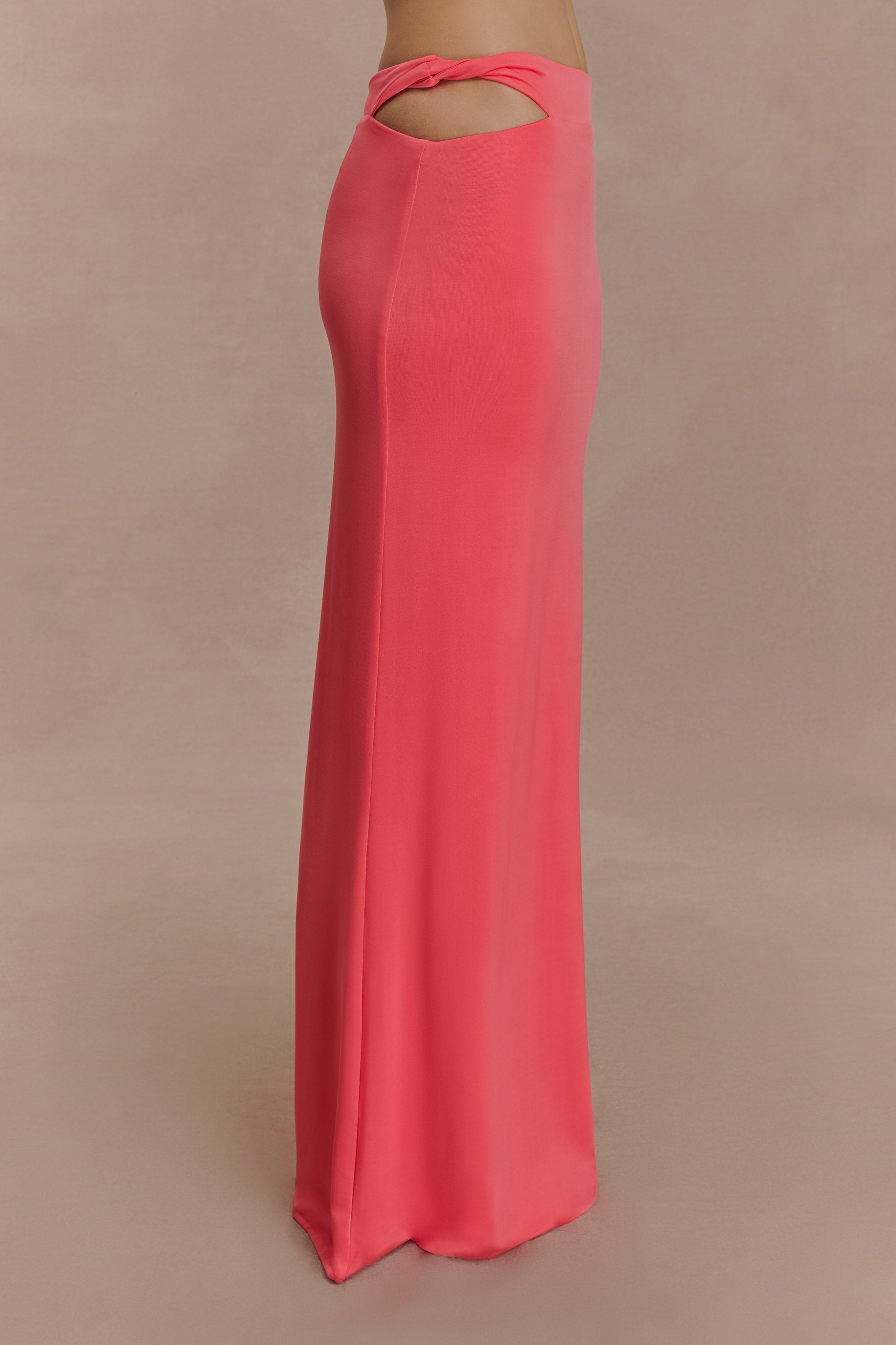 Haven Slinky Twist Midi Skirt - Coral #5