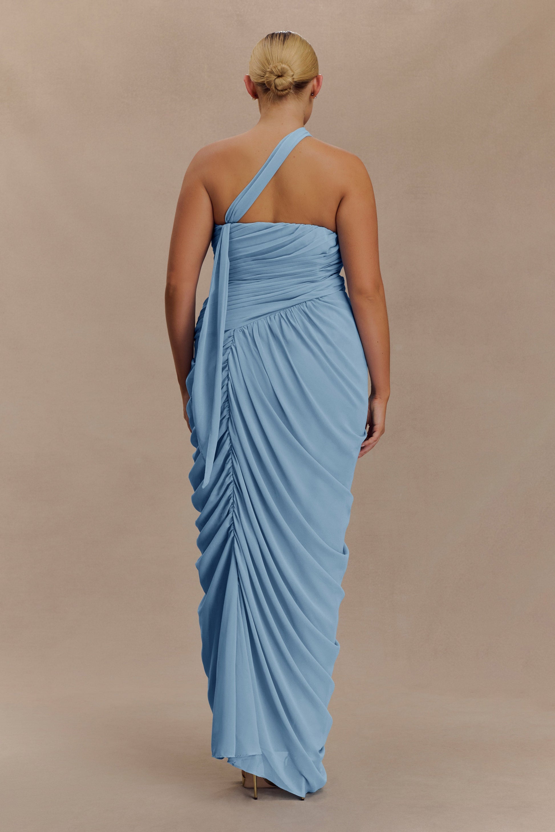 Micaela Chiffon Gathered Maxi Dress - Alaskan Blue #2
