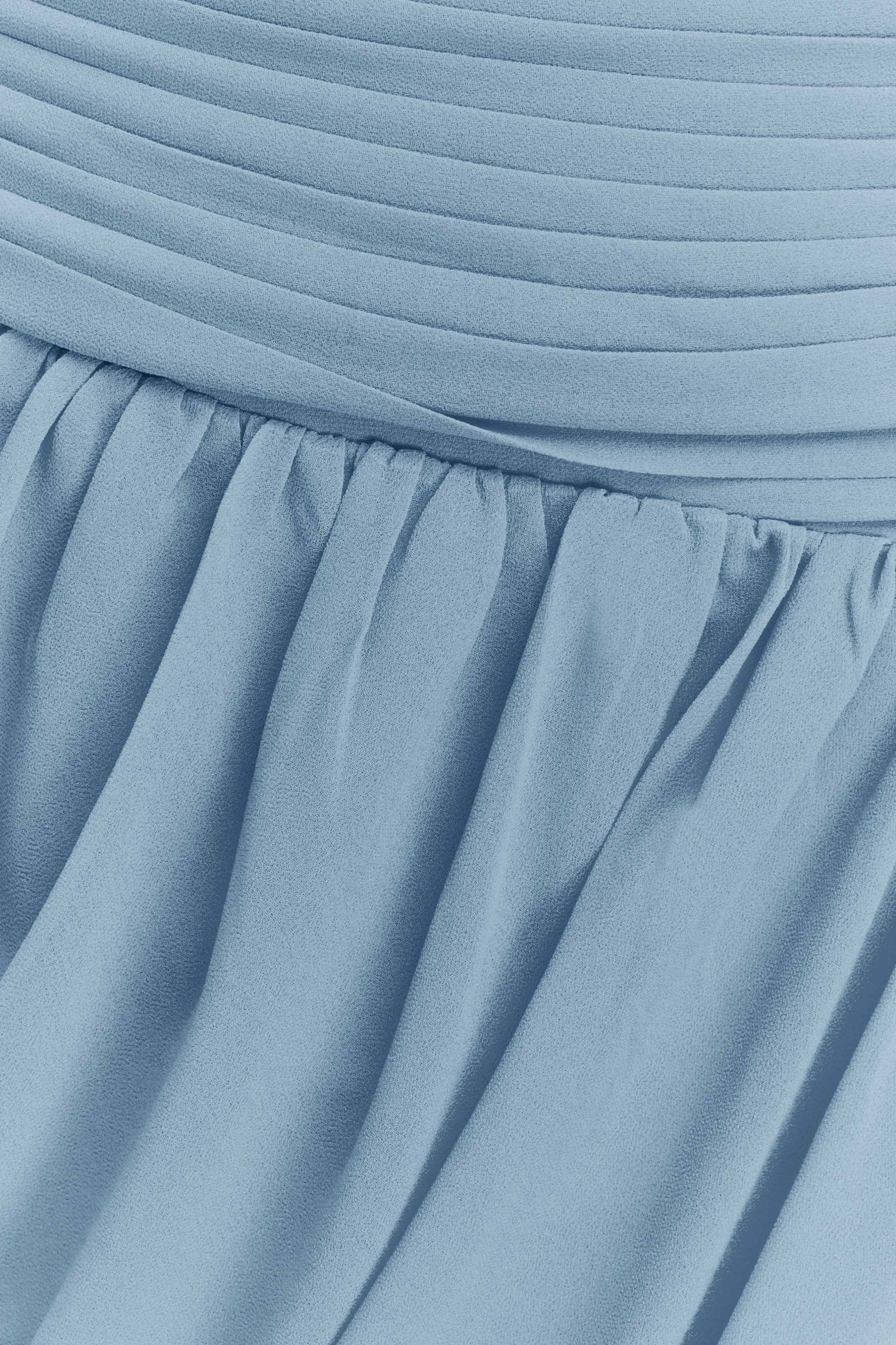 Micaela Chiffon Gathered Maxi Dress - Alaskan Blue #5