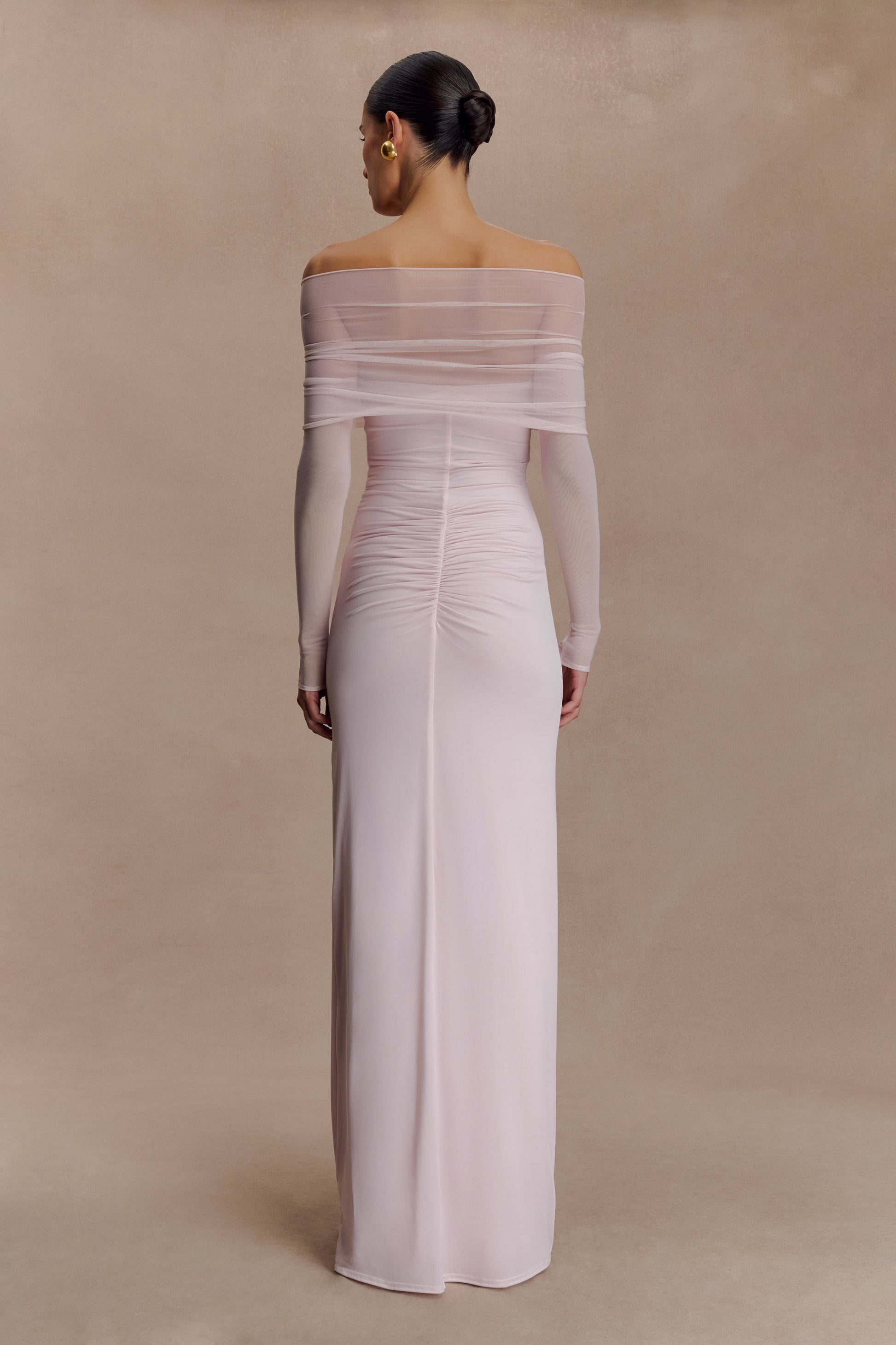 Rafaella Slinky And Mesh Maxi Dress - Pale Pink #2