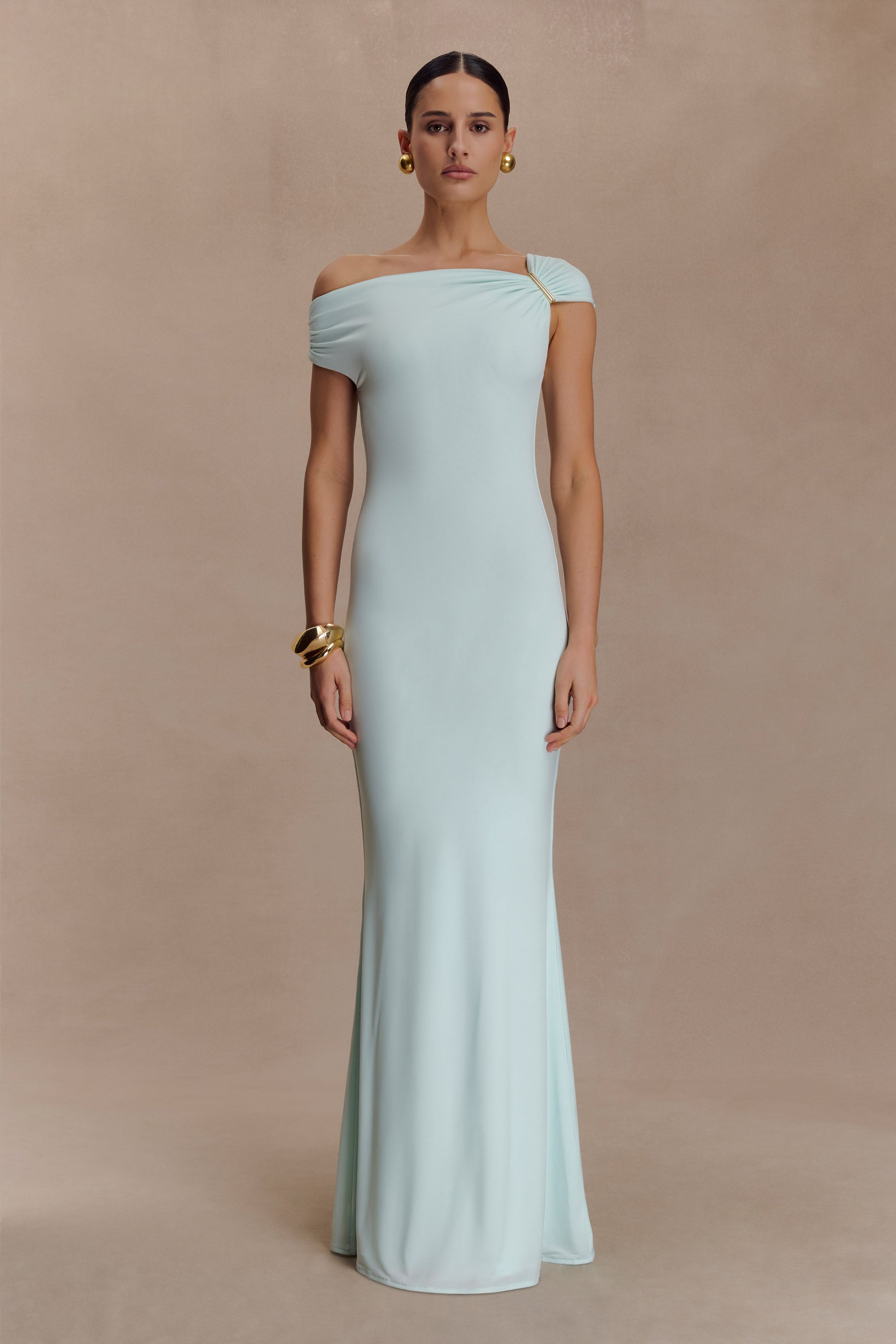 Kinsley Slinky Maxi Dress With Hardware - Lagoon #4