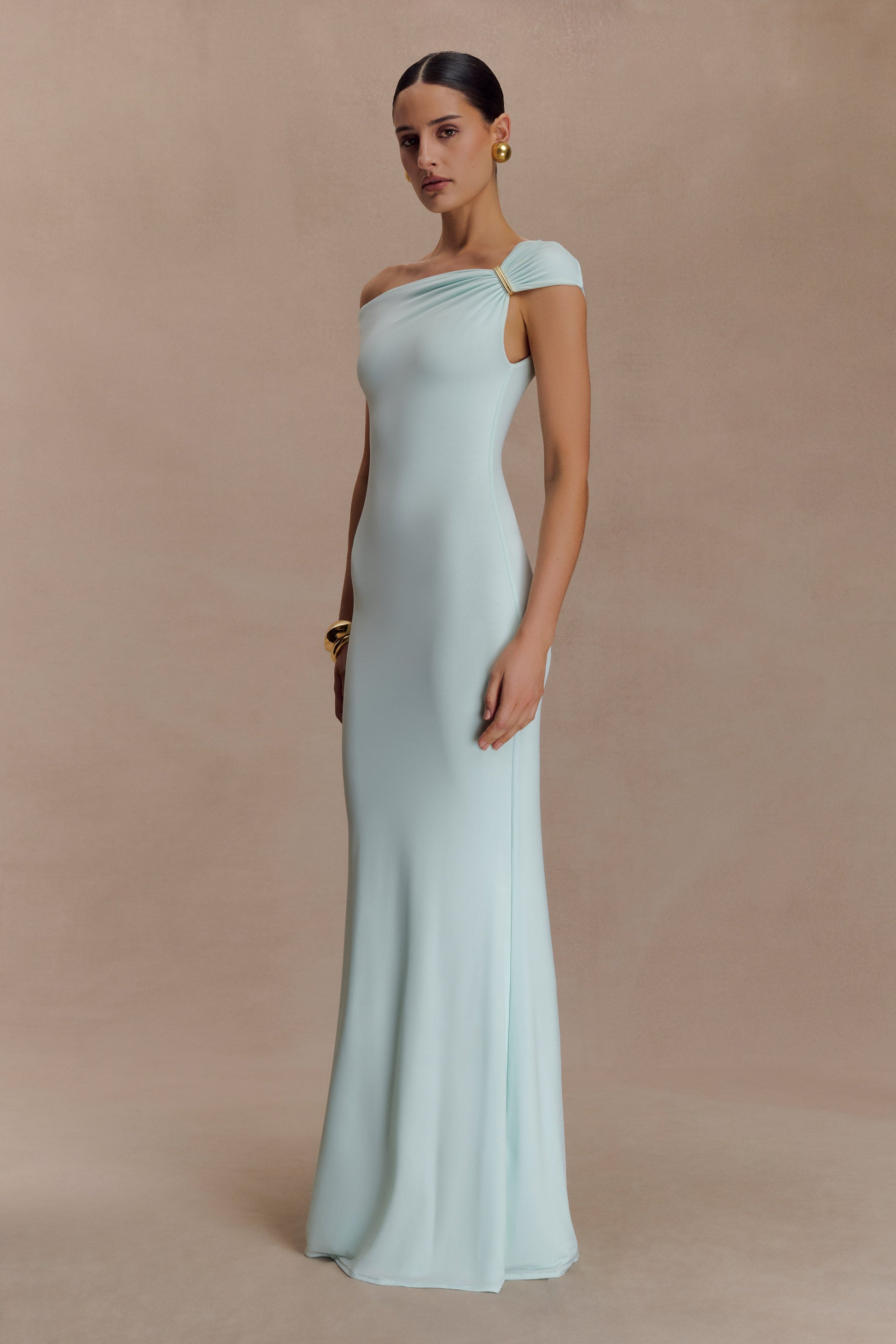 Kinsley Slinky Maxi Dress With Hardware - Lagoon #3