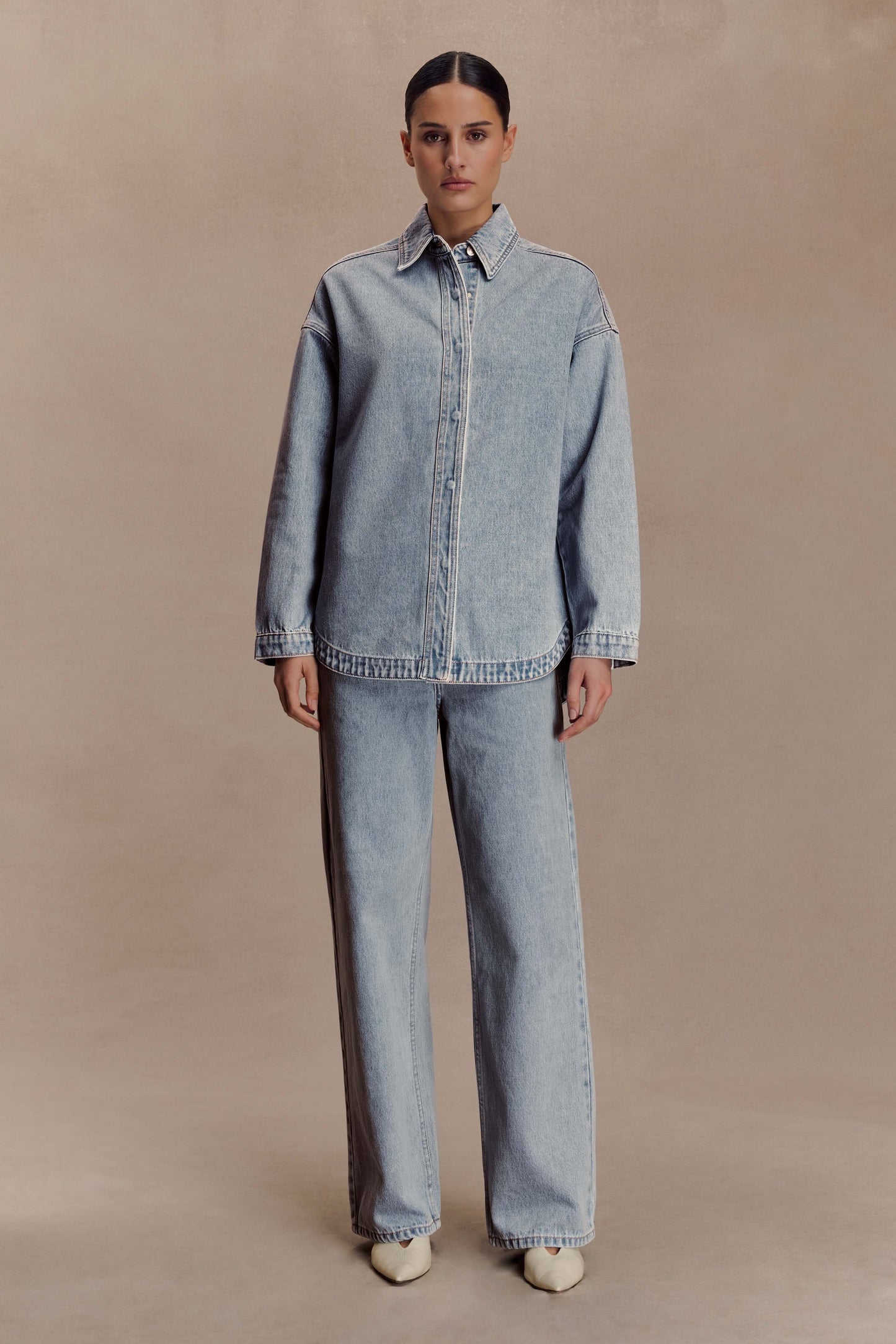 Lioda Oversized Denim Shirt - 80'S Blue