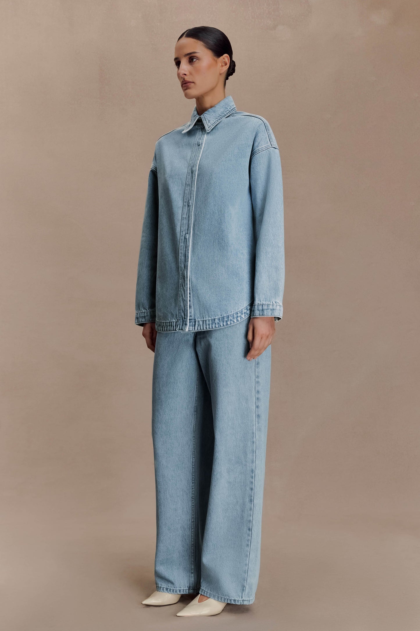 Lioda Oversized Denim Shirt - 80'S Blue