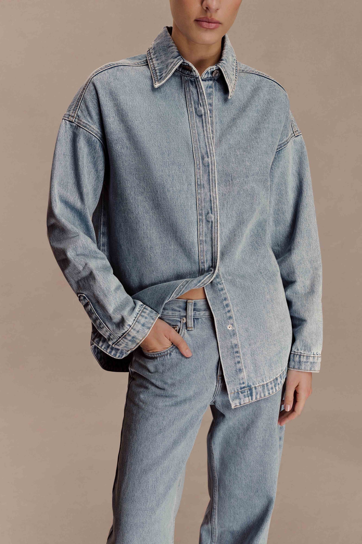 Lioda Oversized Denim Shirt - 80'S Blue