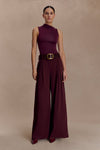 Hadleigh Sleeveless Slinky Top - Burgundy