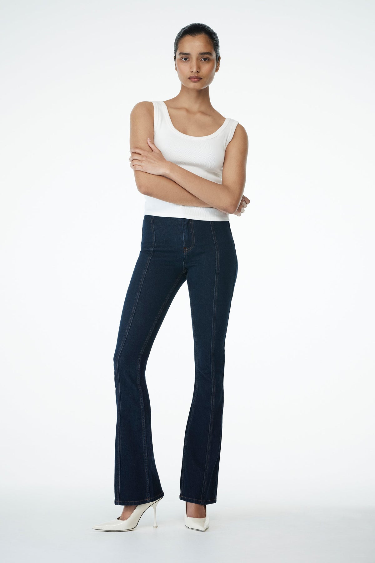 Clio Paneled Flare Jeans - Indigo Blue #2