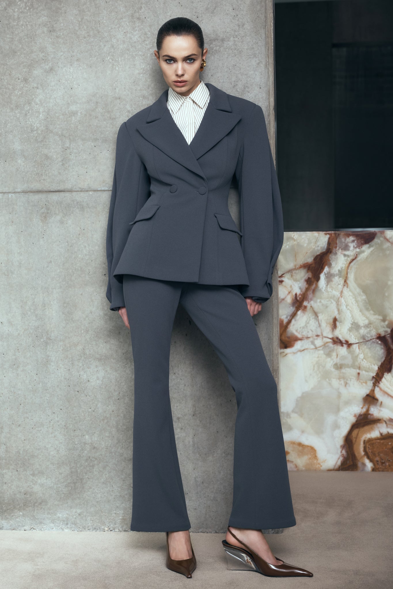 Marion Fit And Flare Pant - Charcoal Shadow #5