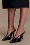 Emerson Patent Faux Leather Point Heel - Black