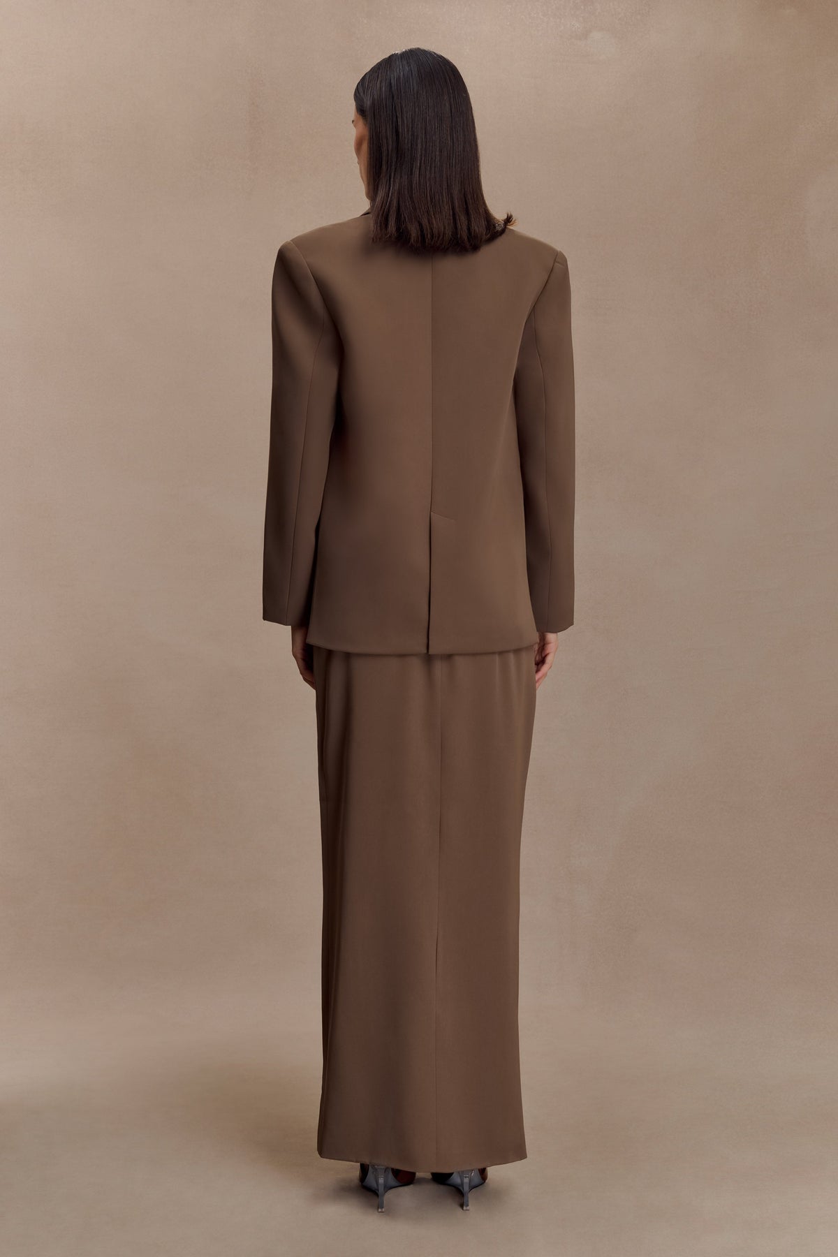 Cassie Column Maxi Skirt - Cacao Brown #6
