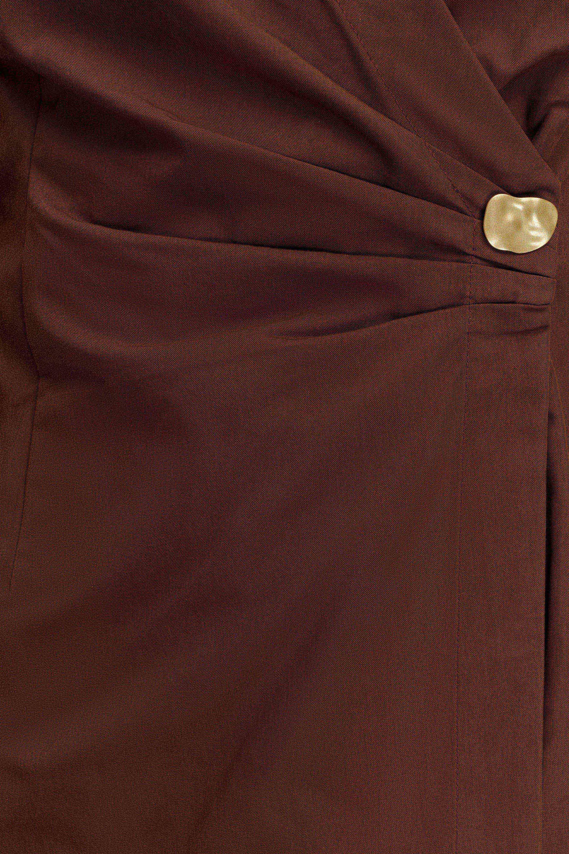 Mikaila Asymmetric Shirt Dress - Dark Chocolate #6