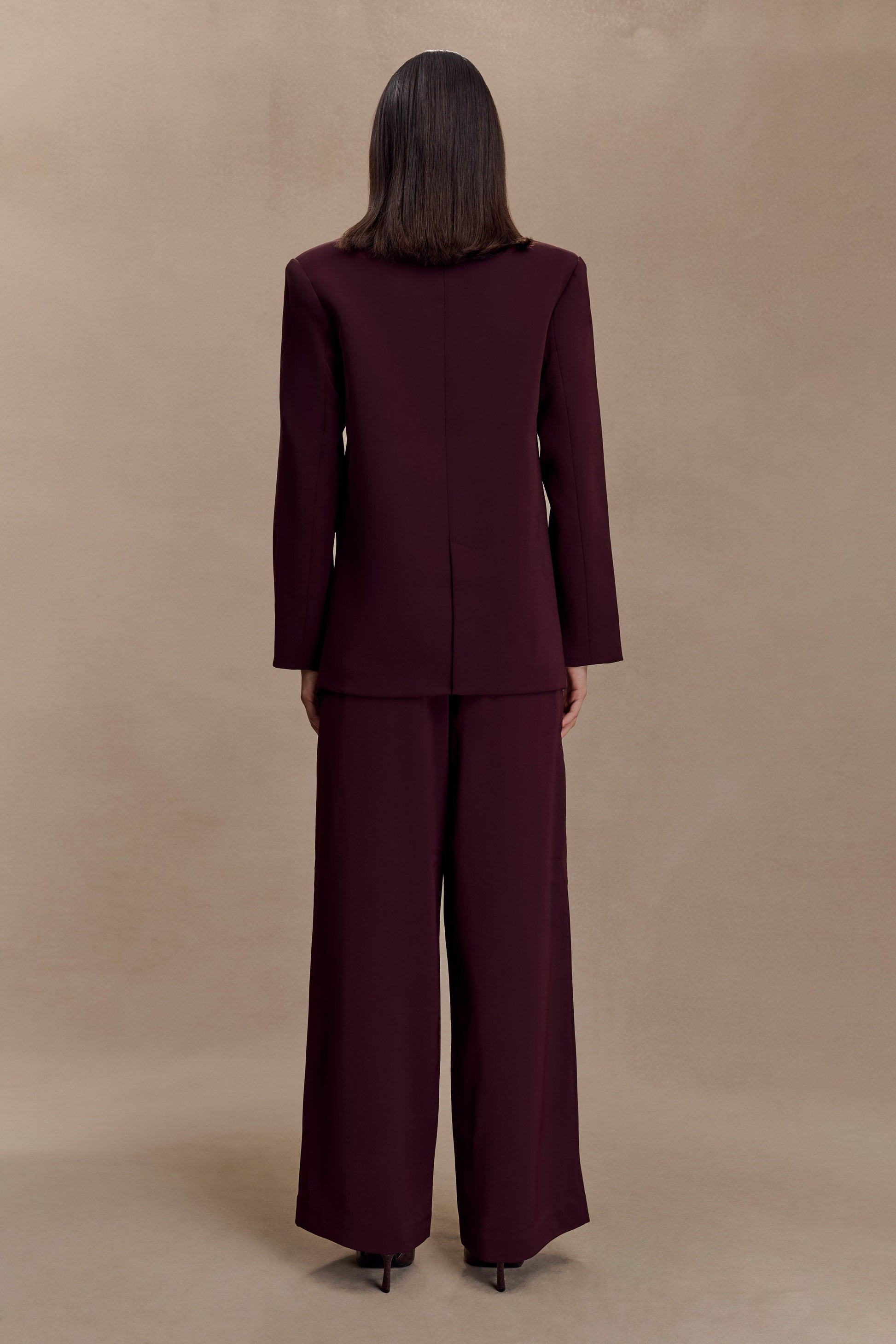 Arlo Wide Leg Suiting Trouser - Mahogany #3