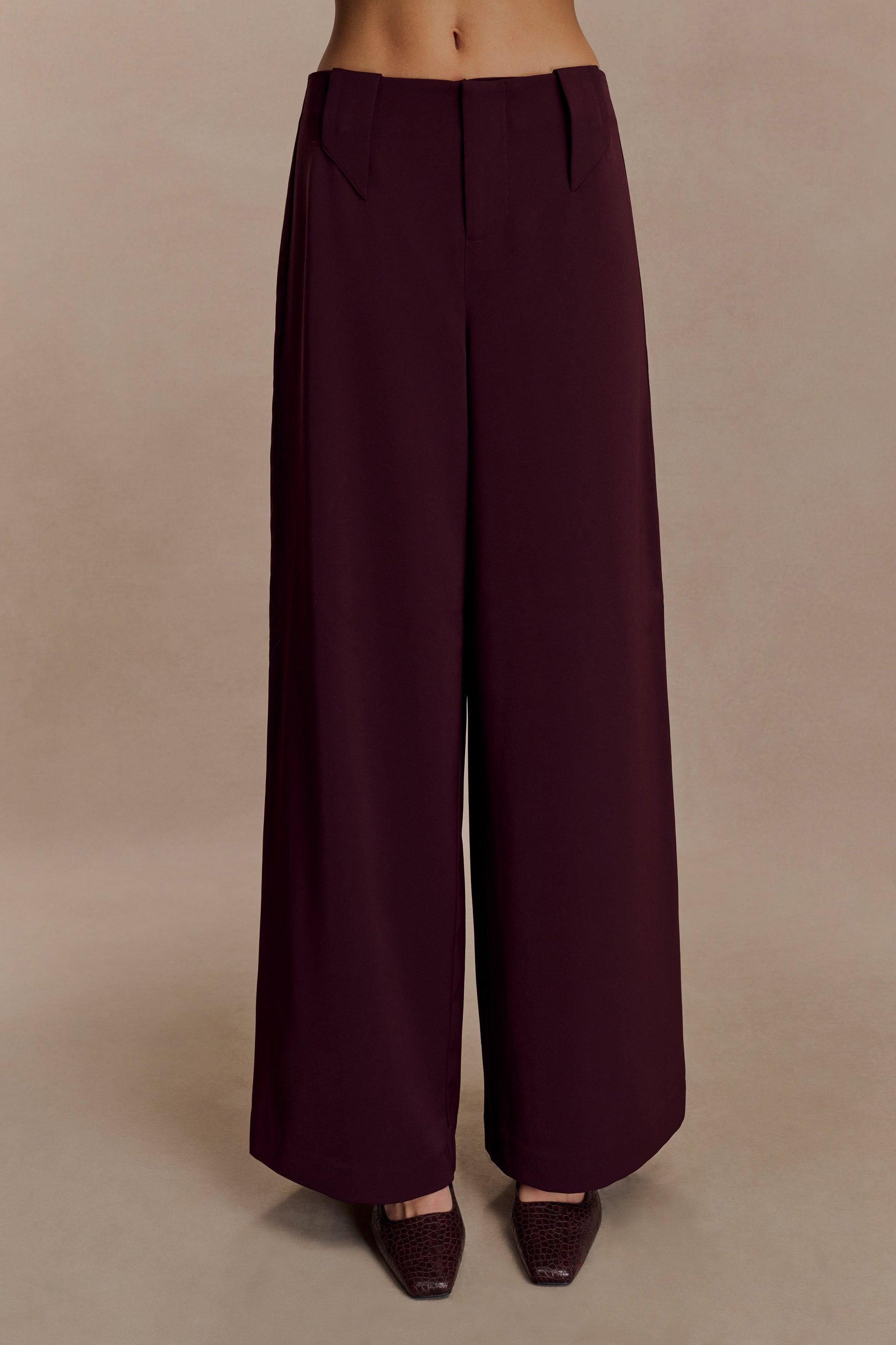 Arlo Wide Leg Suiting Trouser - Mahogany #8