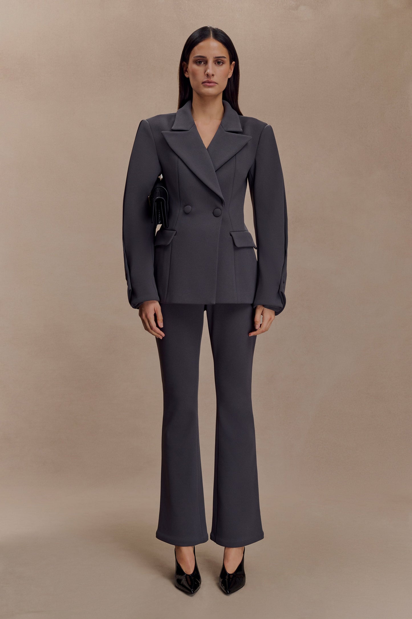 Marion Fit And Flare Pant - Charcoal Shadow