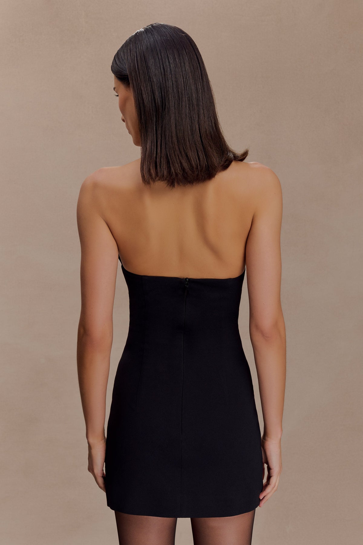 Christina Cross Over Mini Dress - Black
