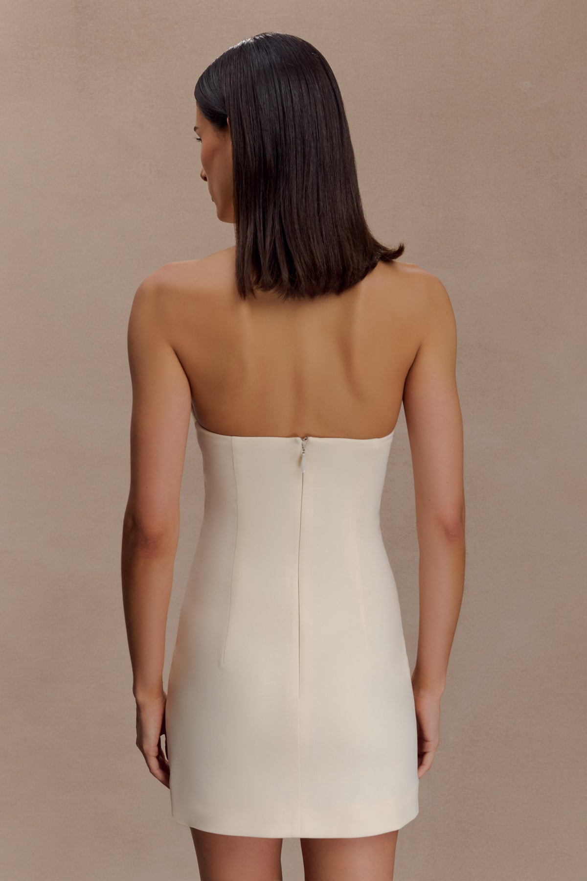 Christina Cross Over Mini Dress - Buttercream #4