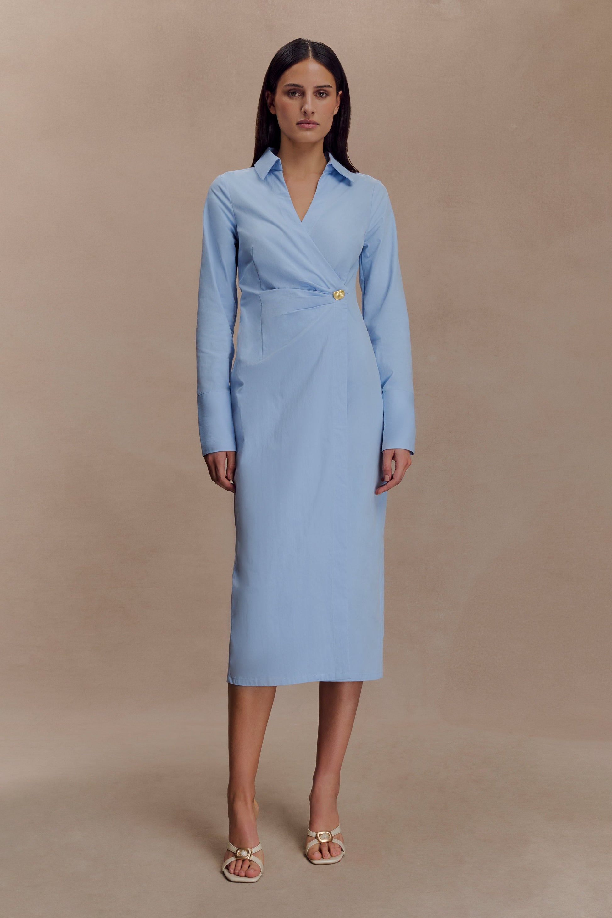 Mikaila Asymmetric Shirt Dress - Blue #2