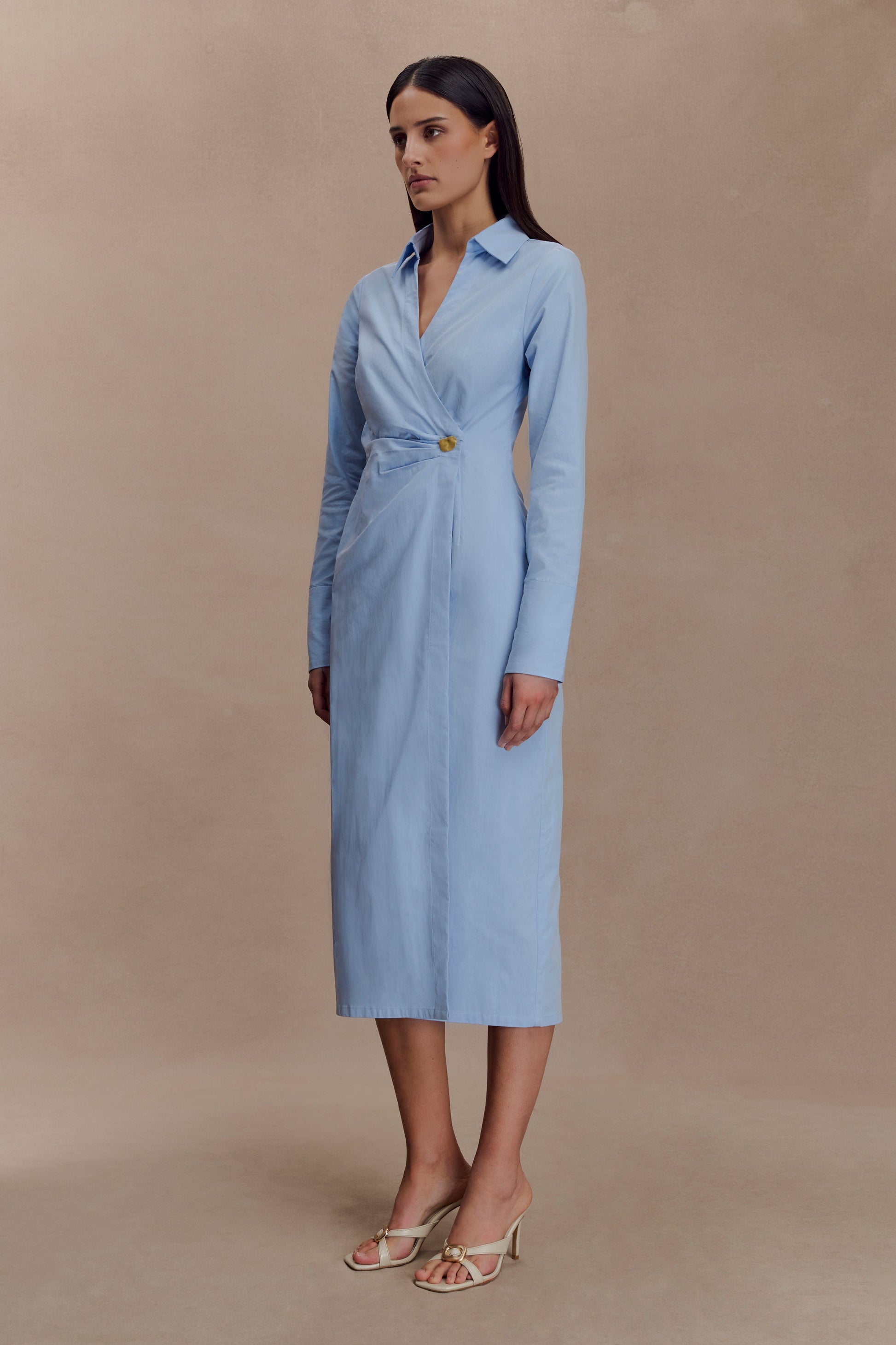 Mikaila Asymmetric Shirt Dress - Blue #4