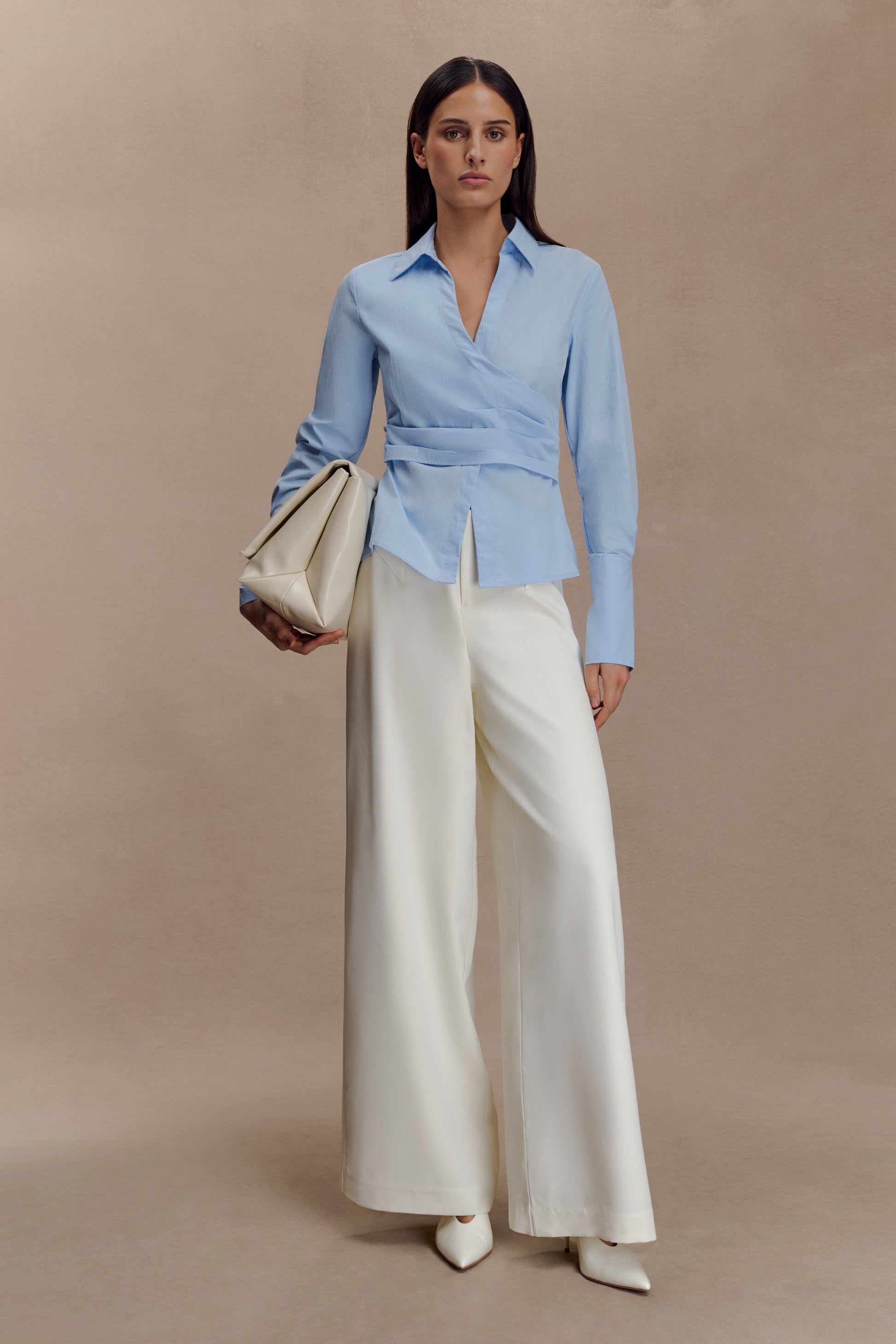 Arlo Wide Leg Suiting Trouser - Ivory #4