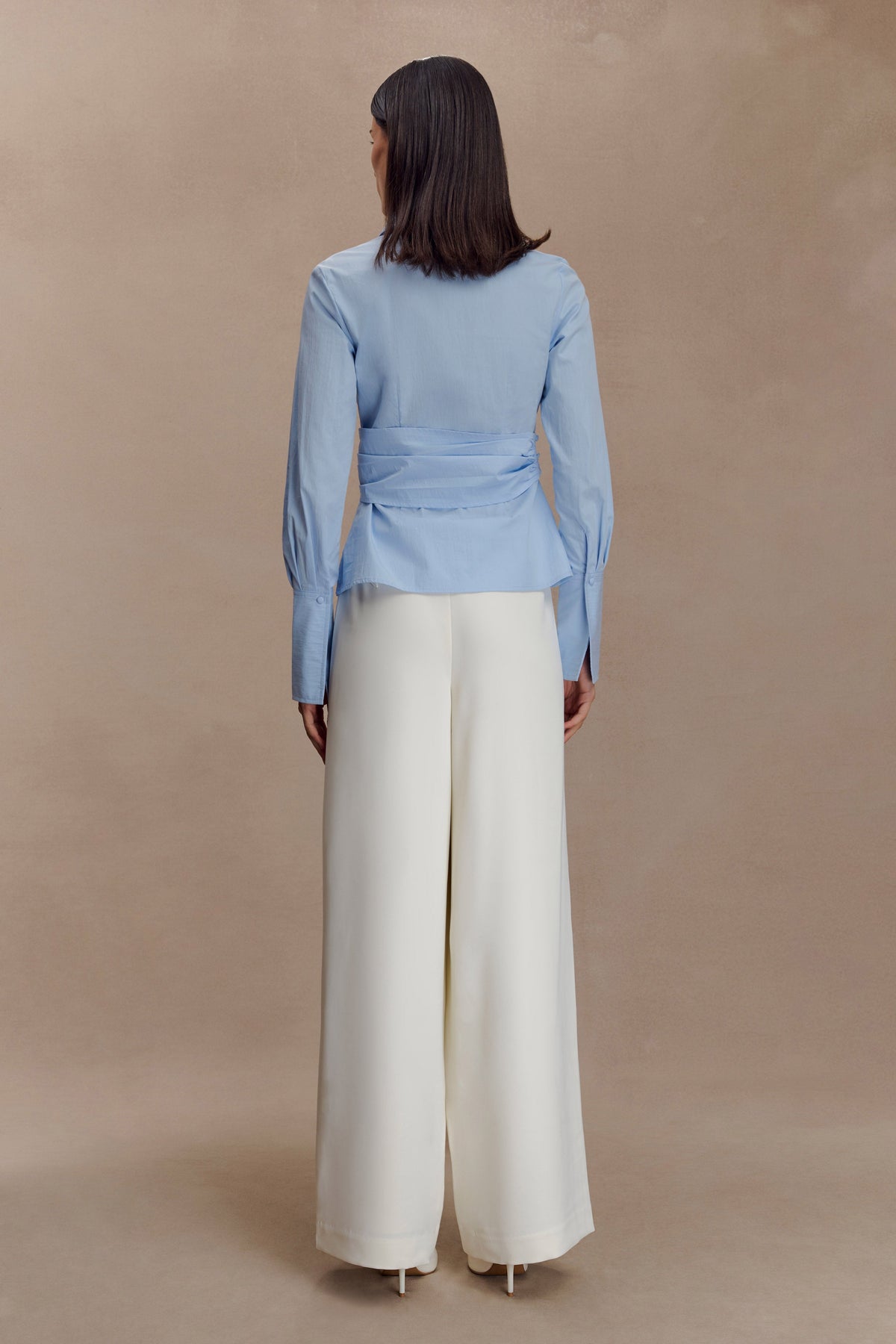 Eugenia Wrap Cotton Shirt - Blue #5