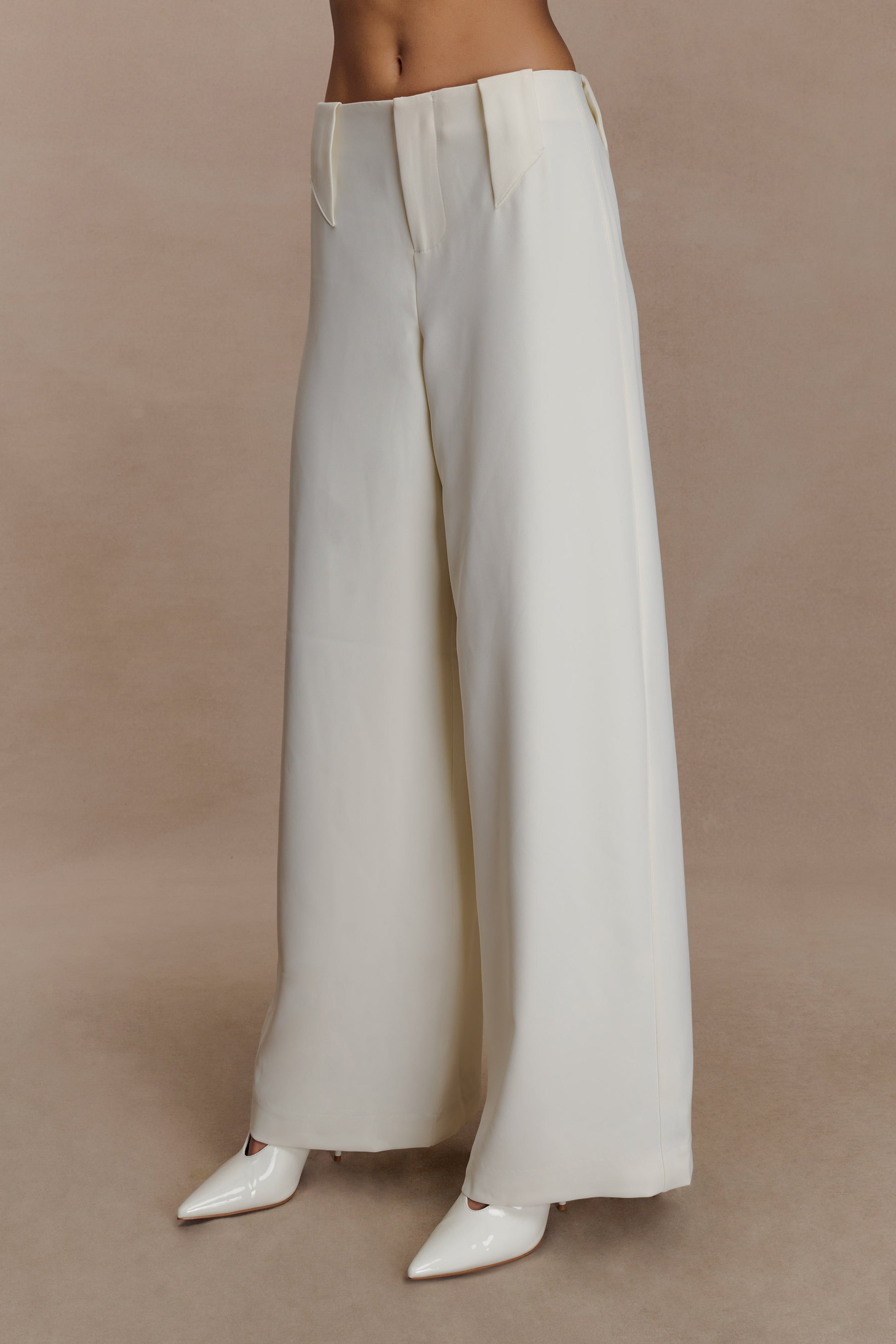 Arlo Wide Leg Suiting Trouser - Ivory #7