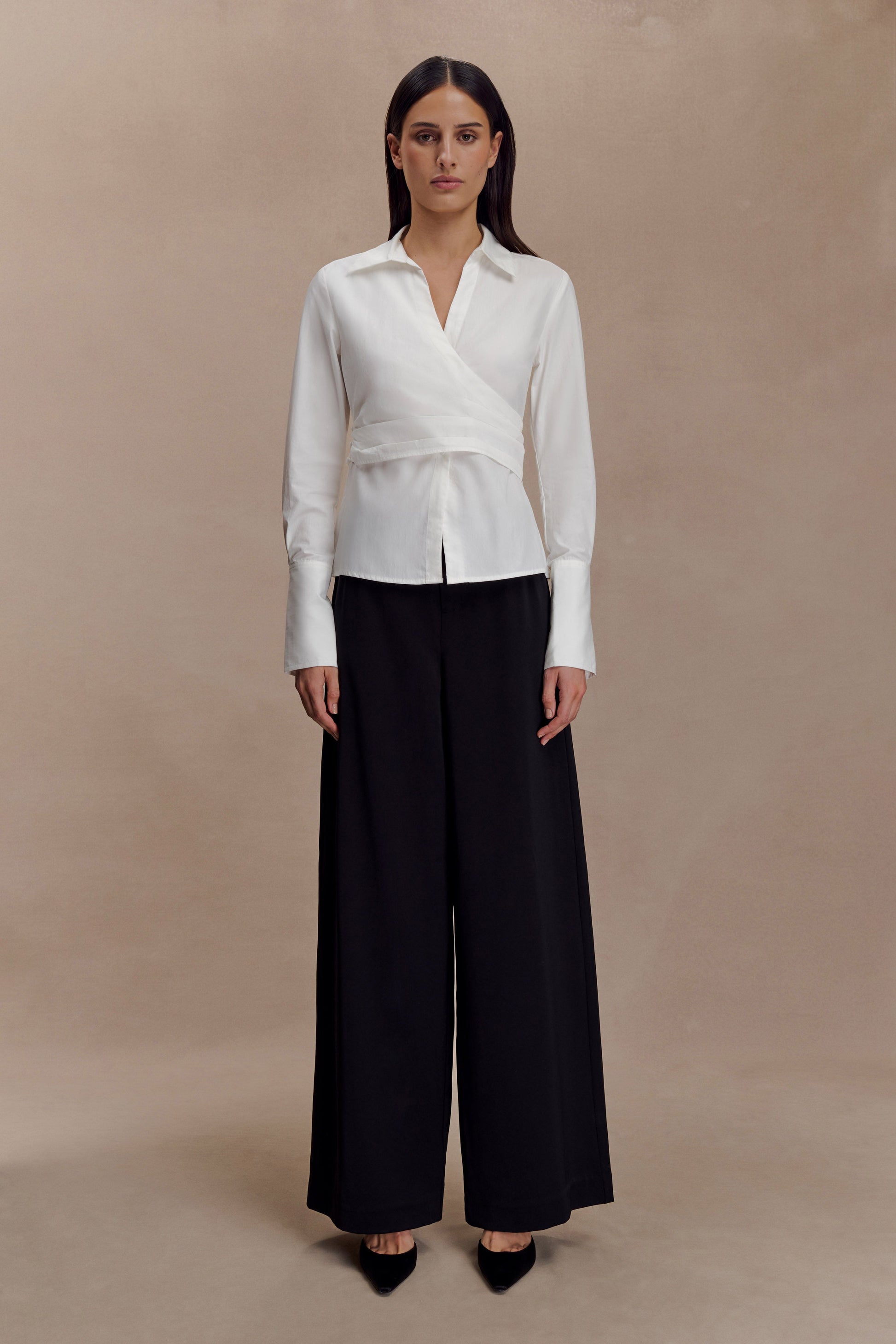 Eugenia Wrap Cotton Shirt - White #6