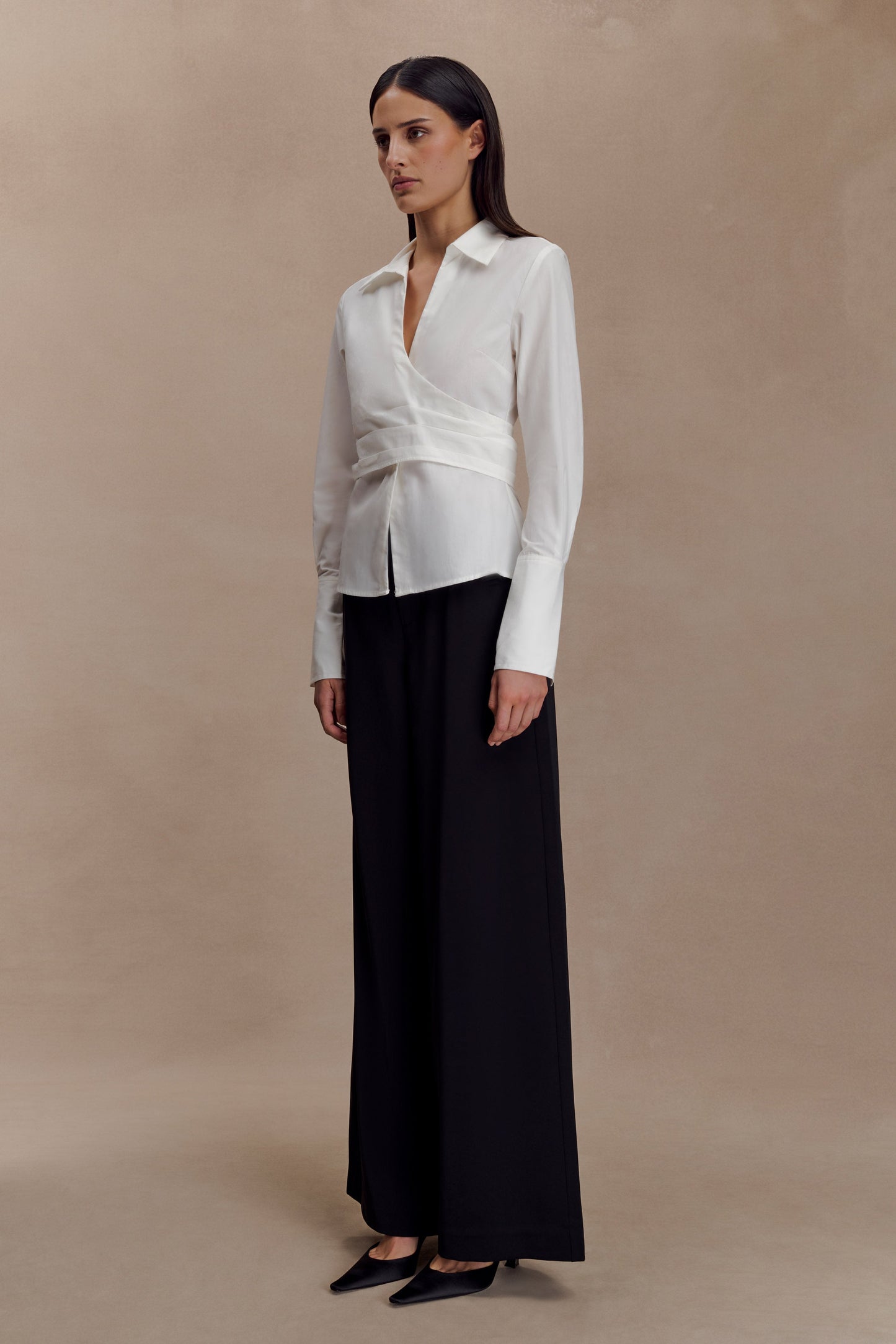 Arlo Wide Leg Suiting Trouser - Black