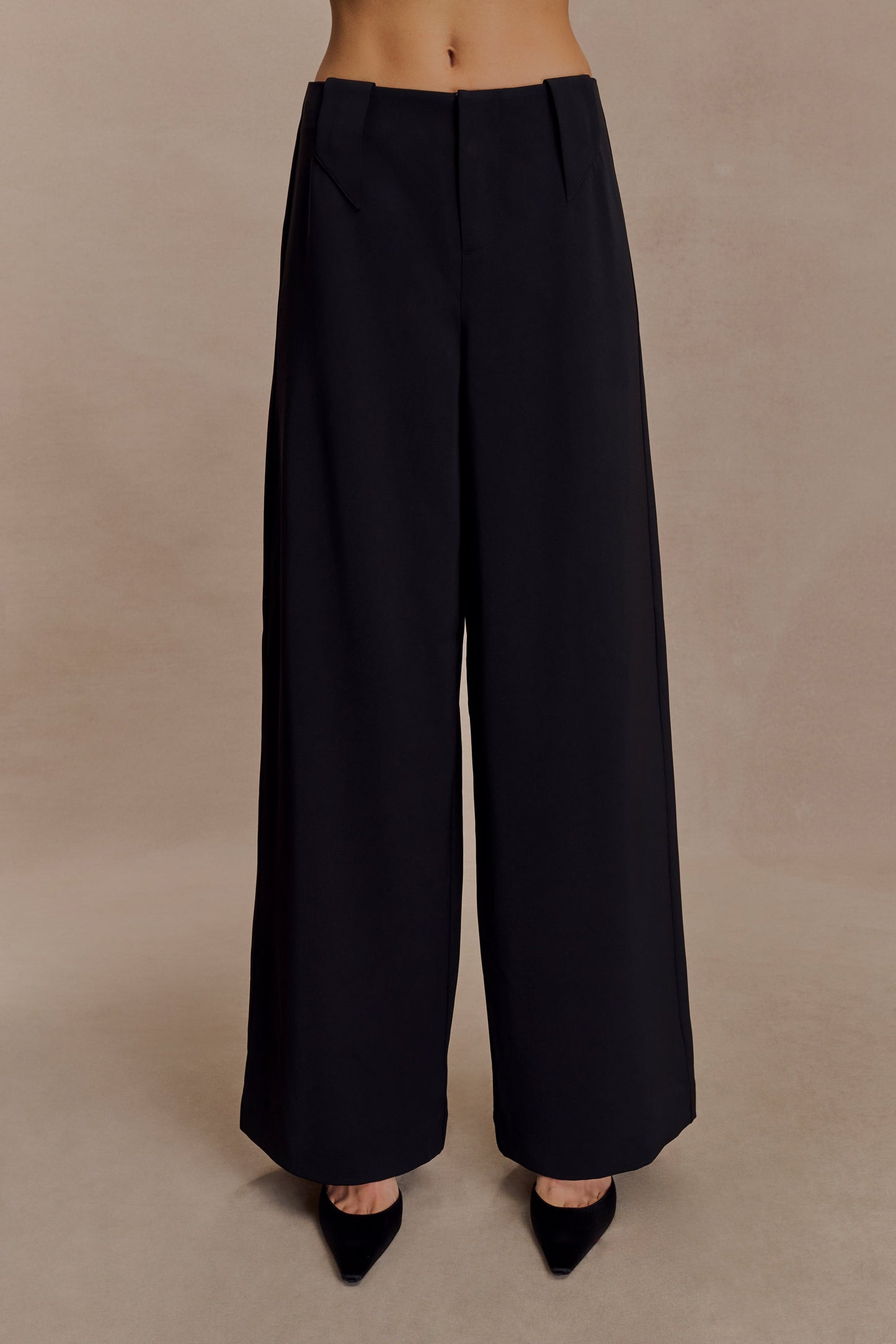 Arlo Wide Leg Suiting Trouser - Black