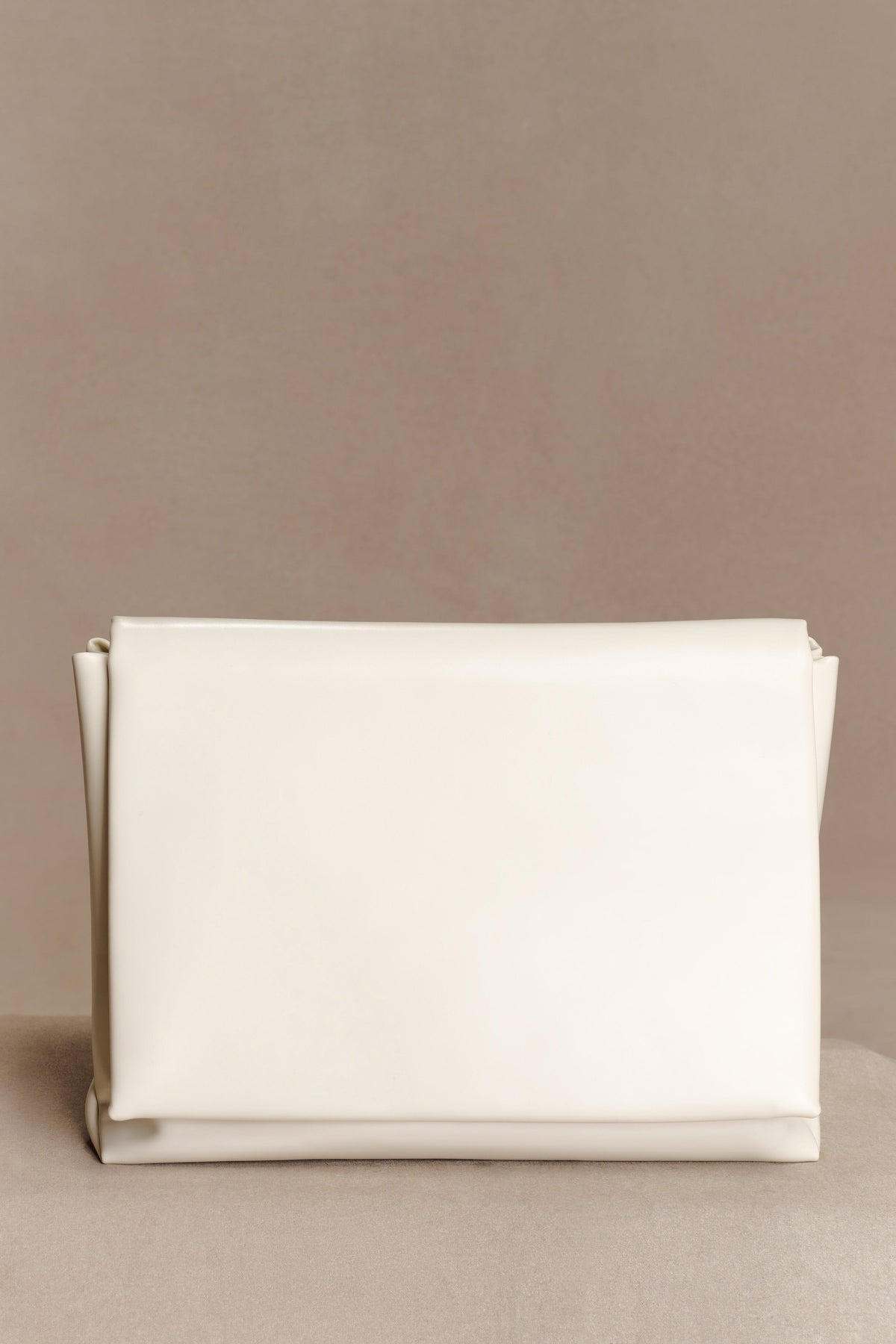 Kiera Faux Leather Oversized Clutch - Ivory #2